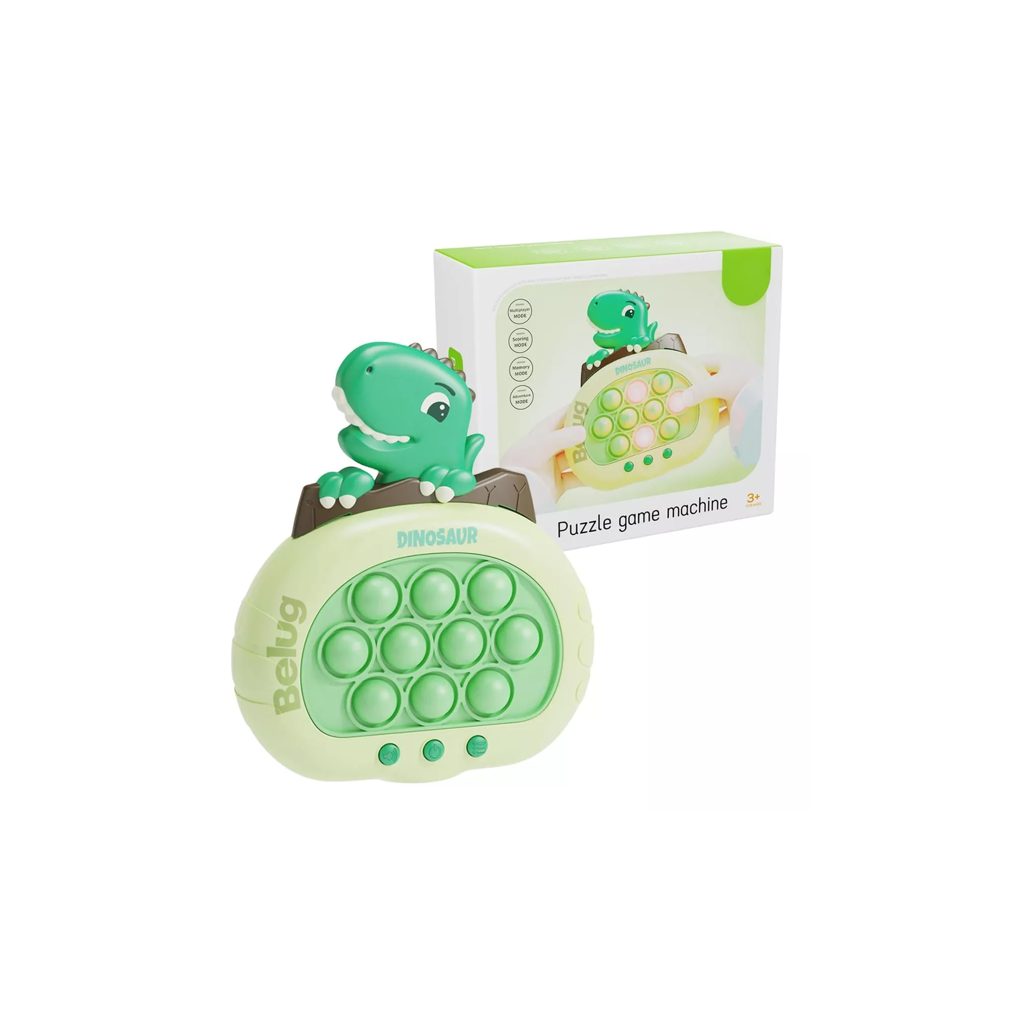 Juego Pop It Electronico Antiestres Quickpush Fidget Dinosaurio Verde