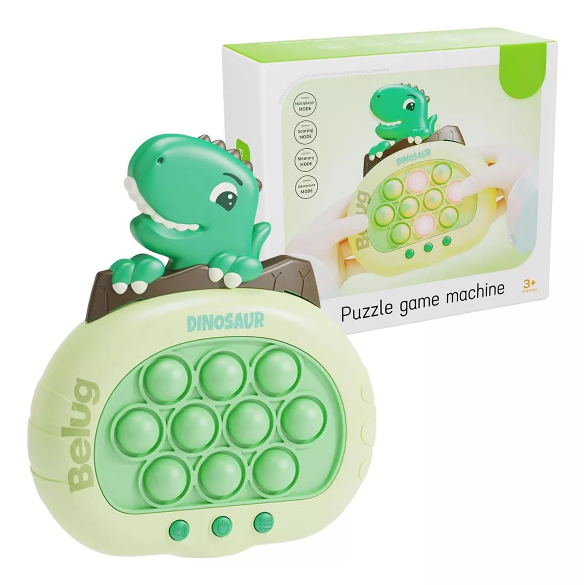 Foto 2 pulgar | Juego Pop It Belug Electronico Antiestres Quickpush Fidget Dinosaurio Verde