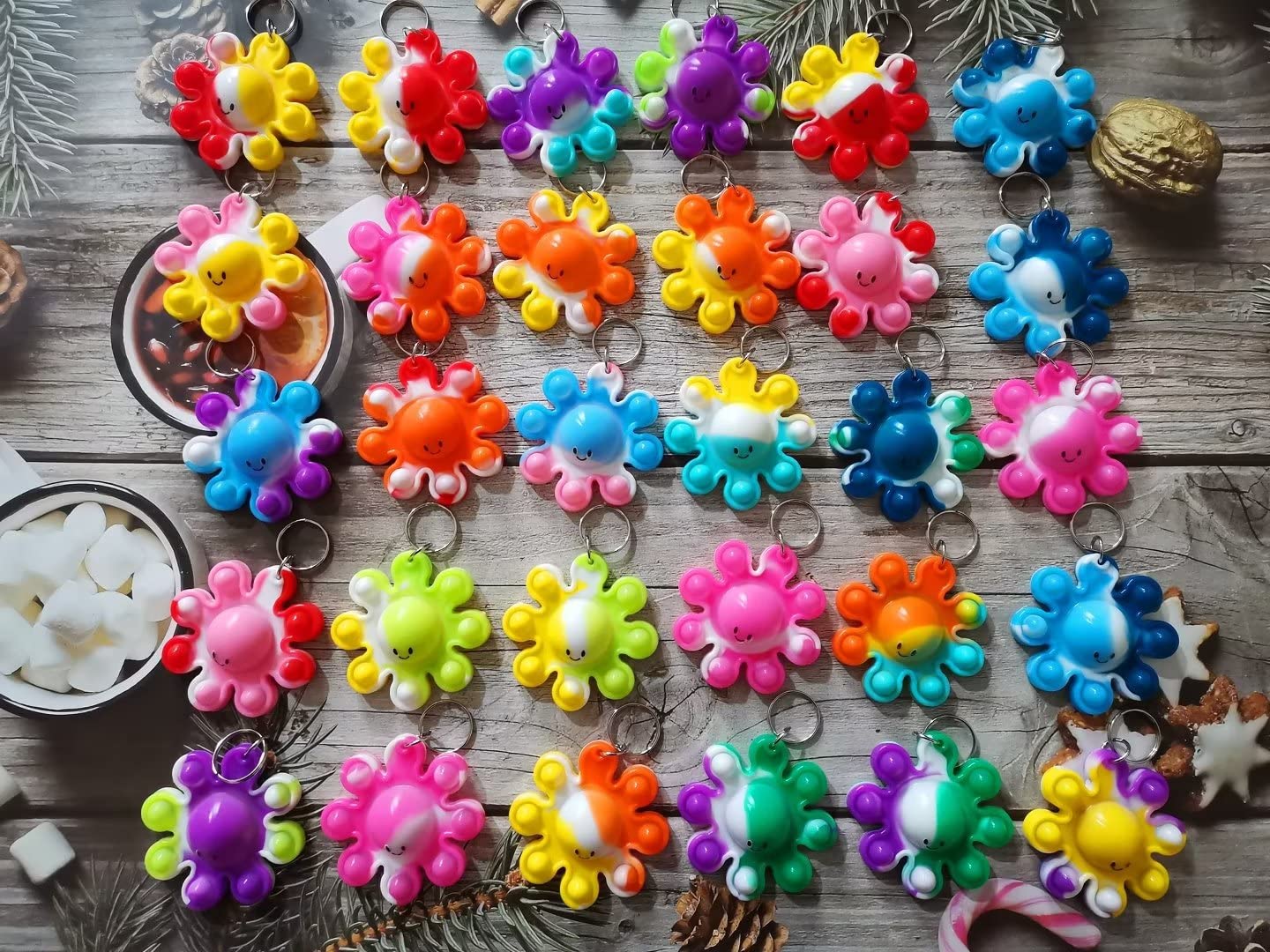 Foto 3 | Llavero Octopus Mochila Roaqua Mini Pop Fidget, 30 Paquetes - Venta Internacional.