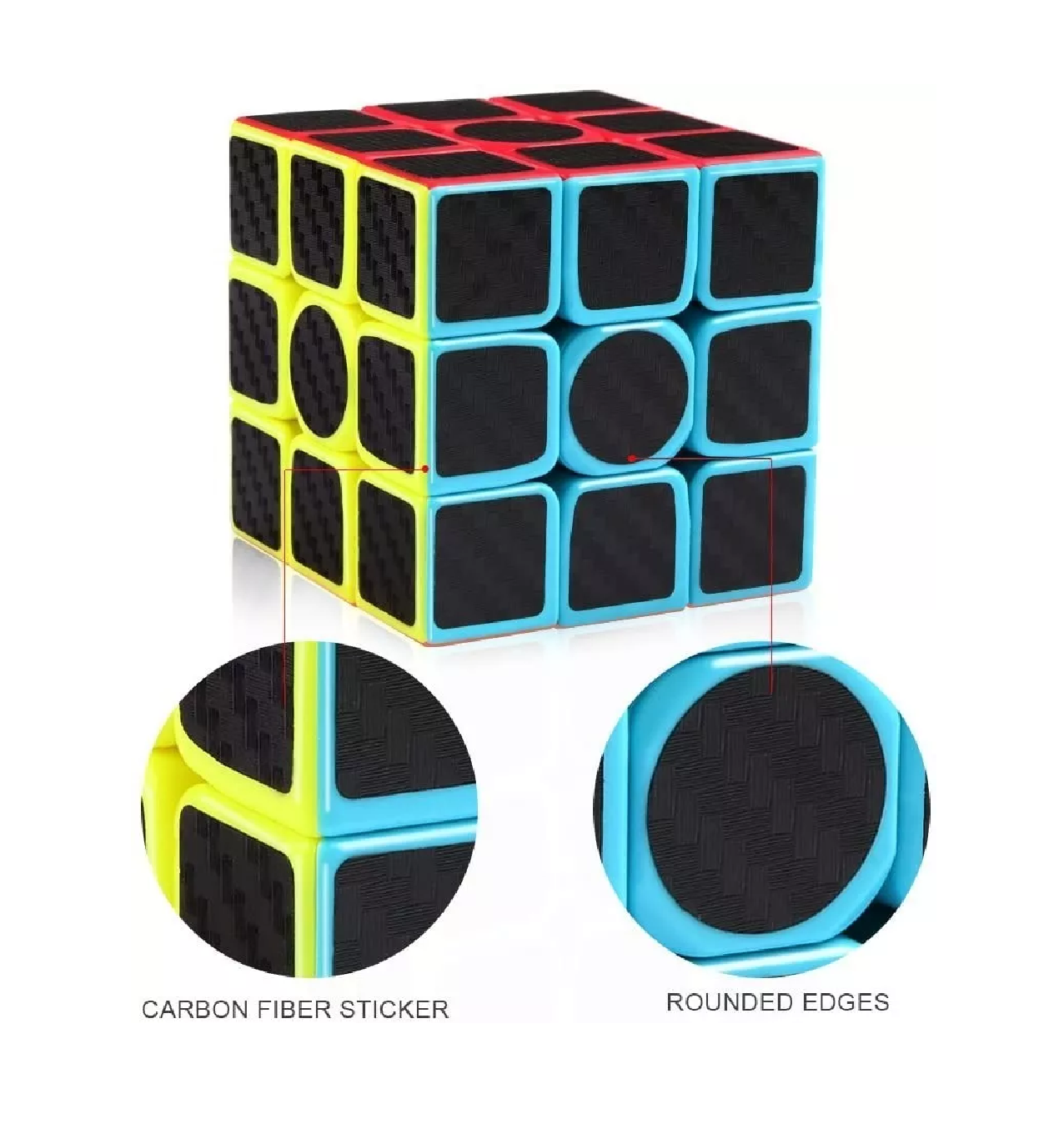Foto 3 pulgar | Cubo Rubik 2x2 3x3 4x4 5x5 Belug Multicolor Fibra de Carbono Profesional 4 Piezas
