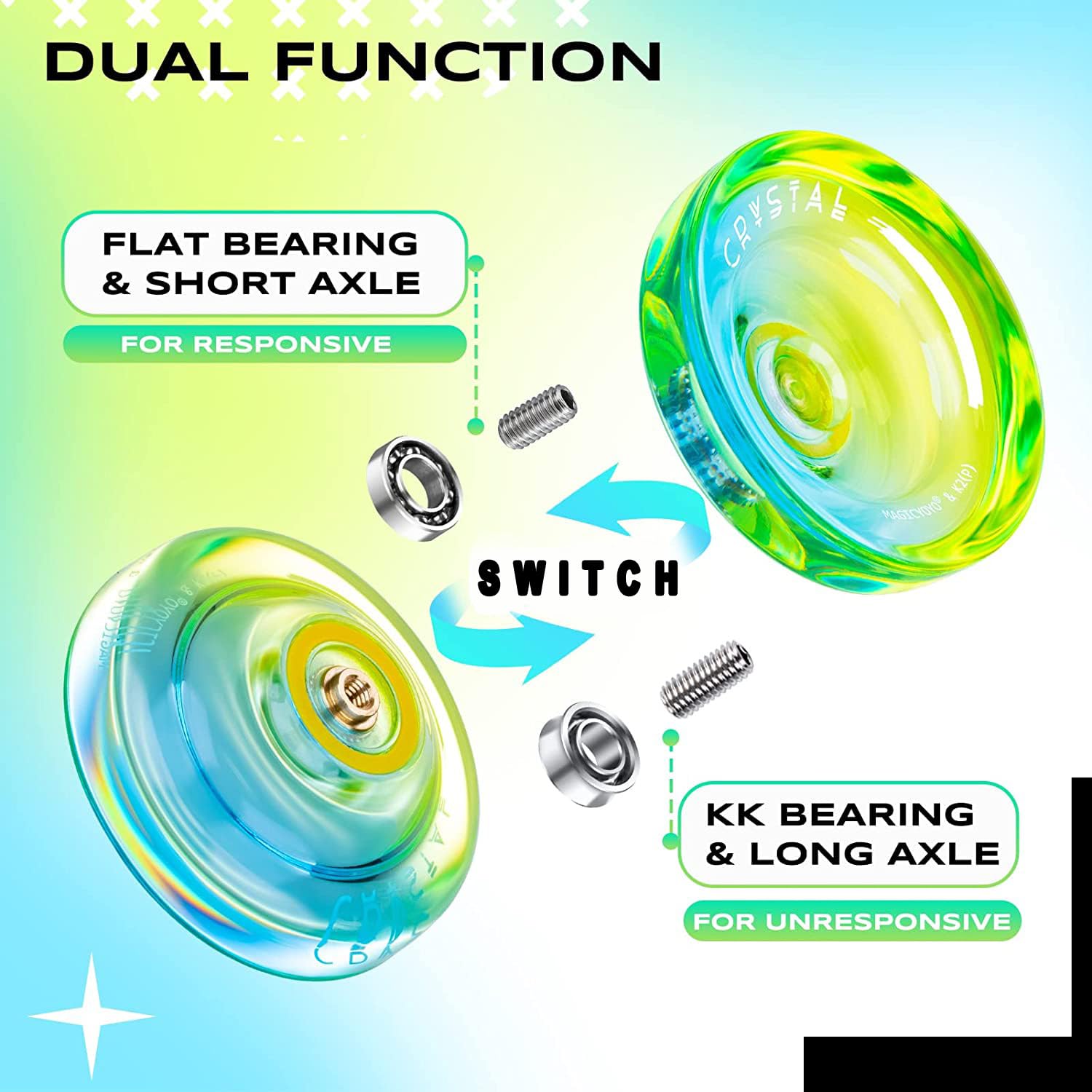 Foto 8 pulgar | Paquete De 3 Unidades De Cristal Yoyo Magicyoyo K2 Para Niños Con Accesorios - Venta Internacional.