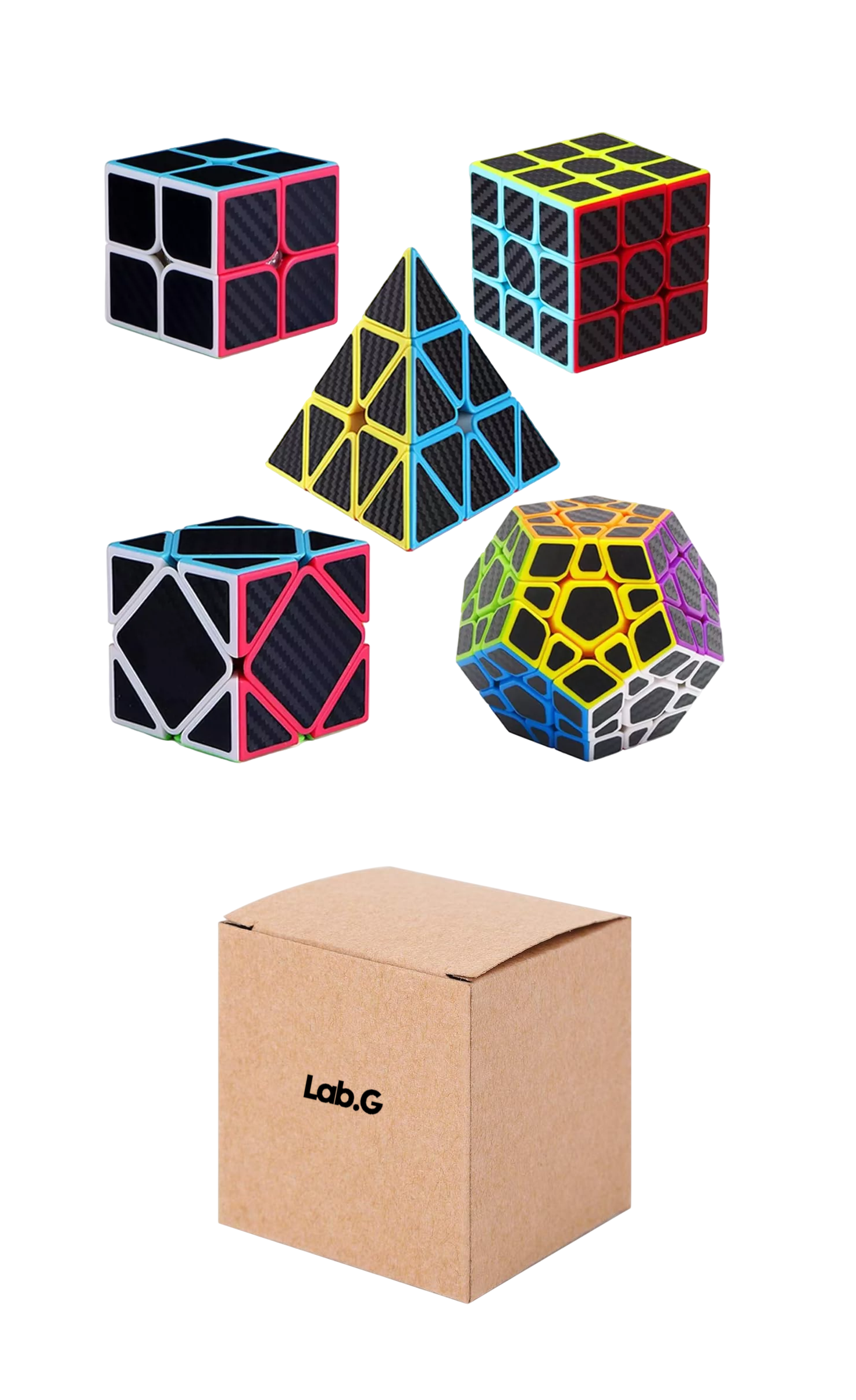 Foto 2 pulgar | Paquete 5 Cubos Cobra 2x2 3x3 Megaminx Pyraminx Y Skewb