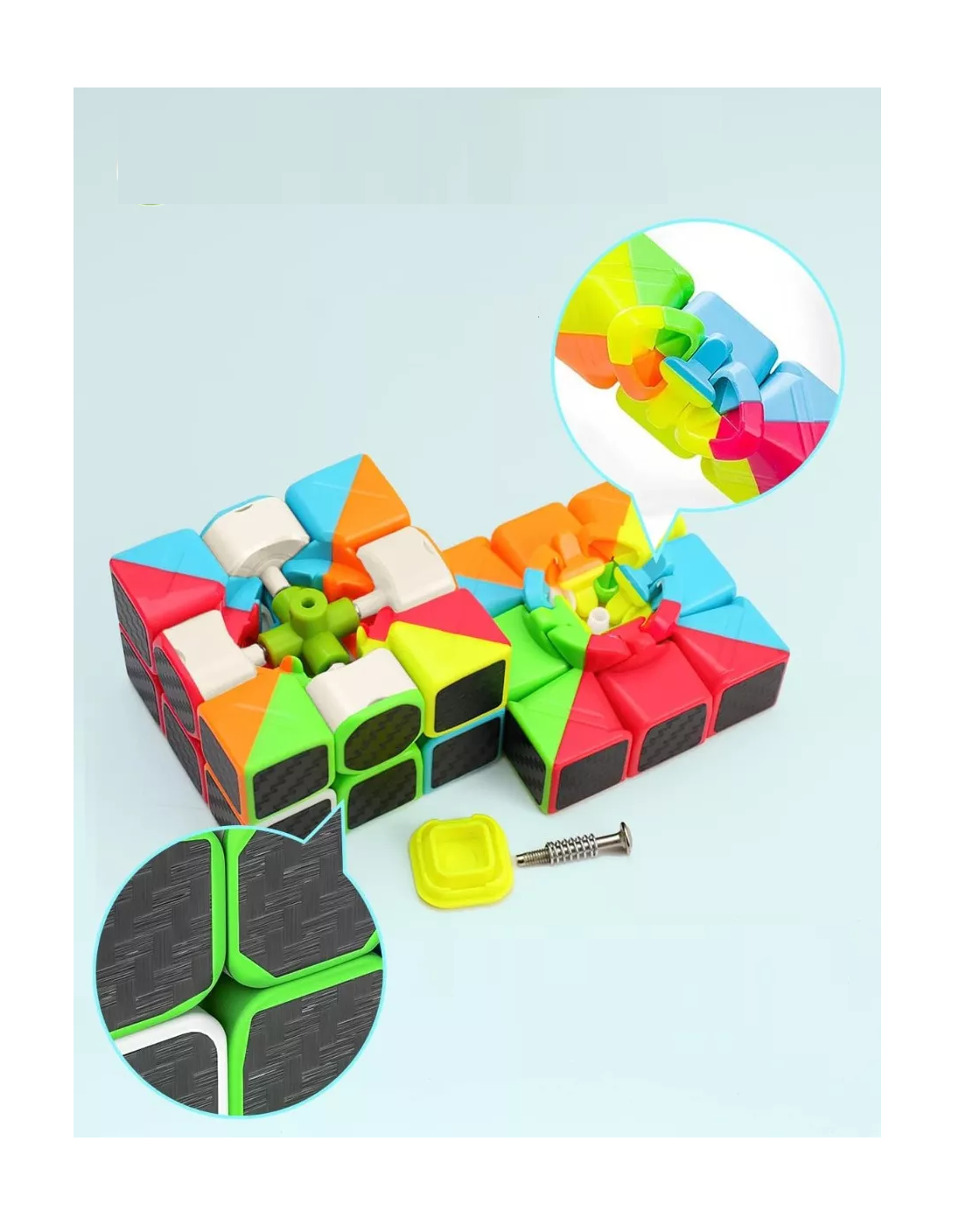 Foto 6 pulgar | Paquete 5 Cubos Cobra 2x2 3x3 Megaminx Pyraminx Y Skewb