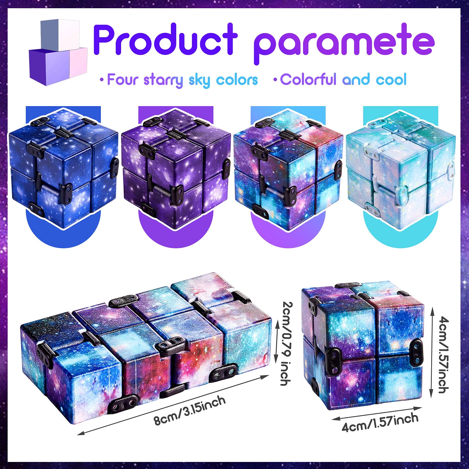 Foto 3 pulgar | Juguete Infinity Cube Skylety Para Aliviar La Ansiedad Para Adultos Y Niños - Venta Internacional.