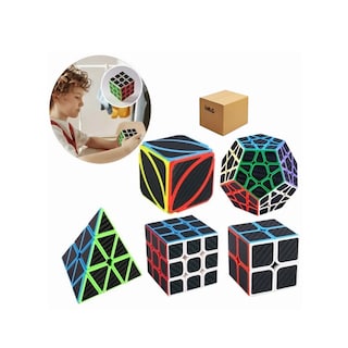 Foto 4 | Paquete 5 Cubos Cobra 2x2 3x3 Megaminx Pyraminx Y Skewb Negro/lineas Lab.g Multicolor