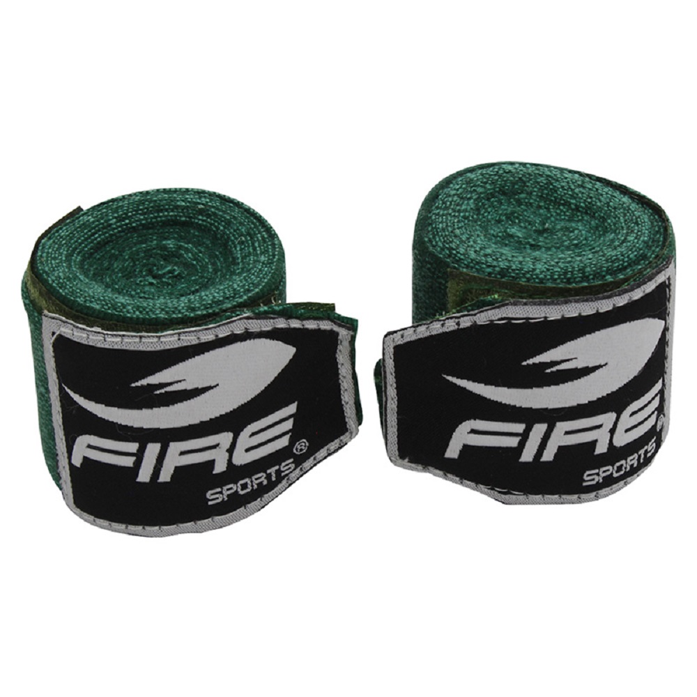 Par de Vendas Profesionales Fire Sports Semielásticas color Verde