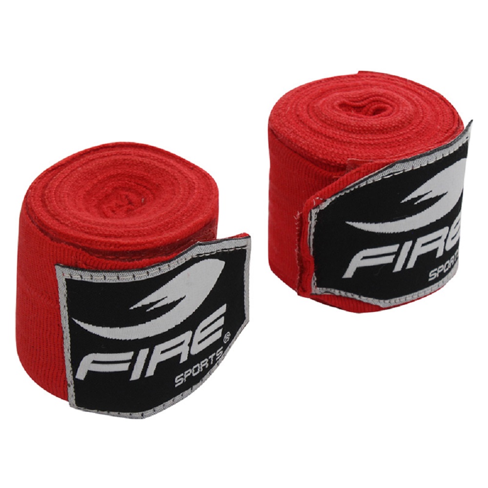 Par de Vendas Profesionales Fire Sports Semi Elásticas color Rojo