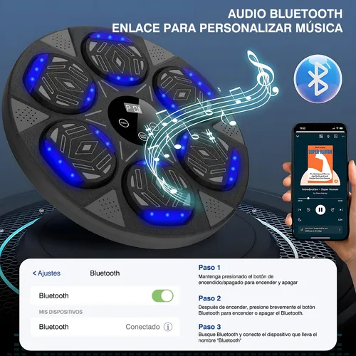 Foto 3 pulgar | Máquina De Boxeo De Música Electronico Bluetooth 2 Guantes