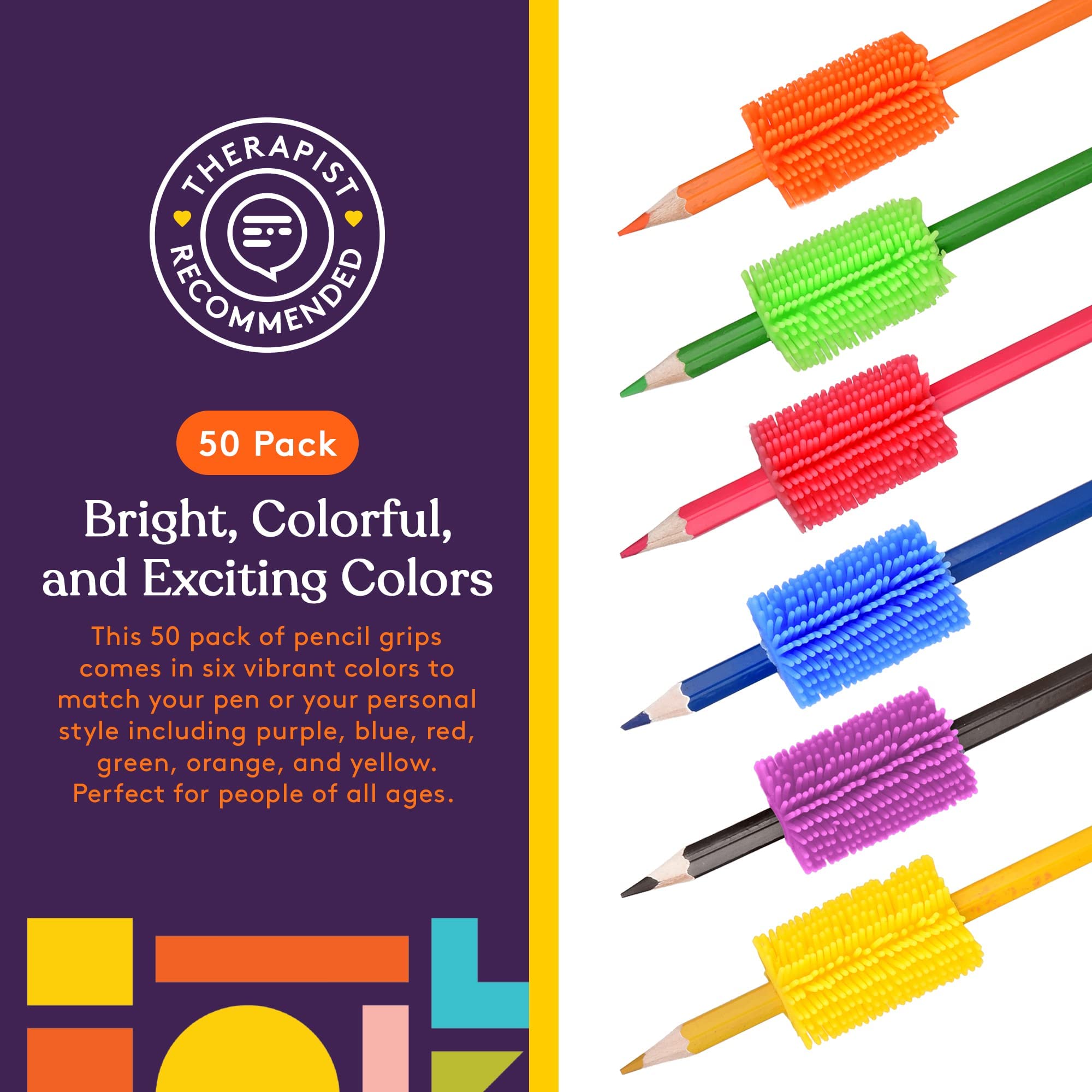 Foto 2 | Pencil Grips Special Supplies Squishy, Paquete De 50 Unidades Para Niños Y Adultos - Venta Internacional.