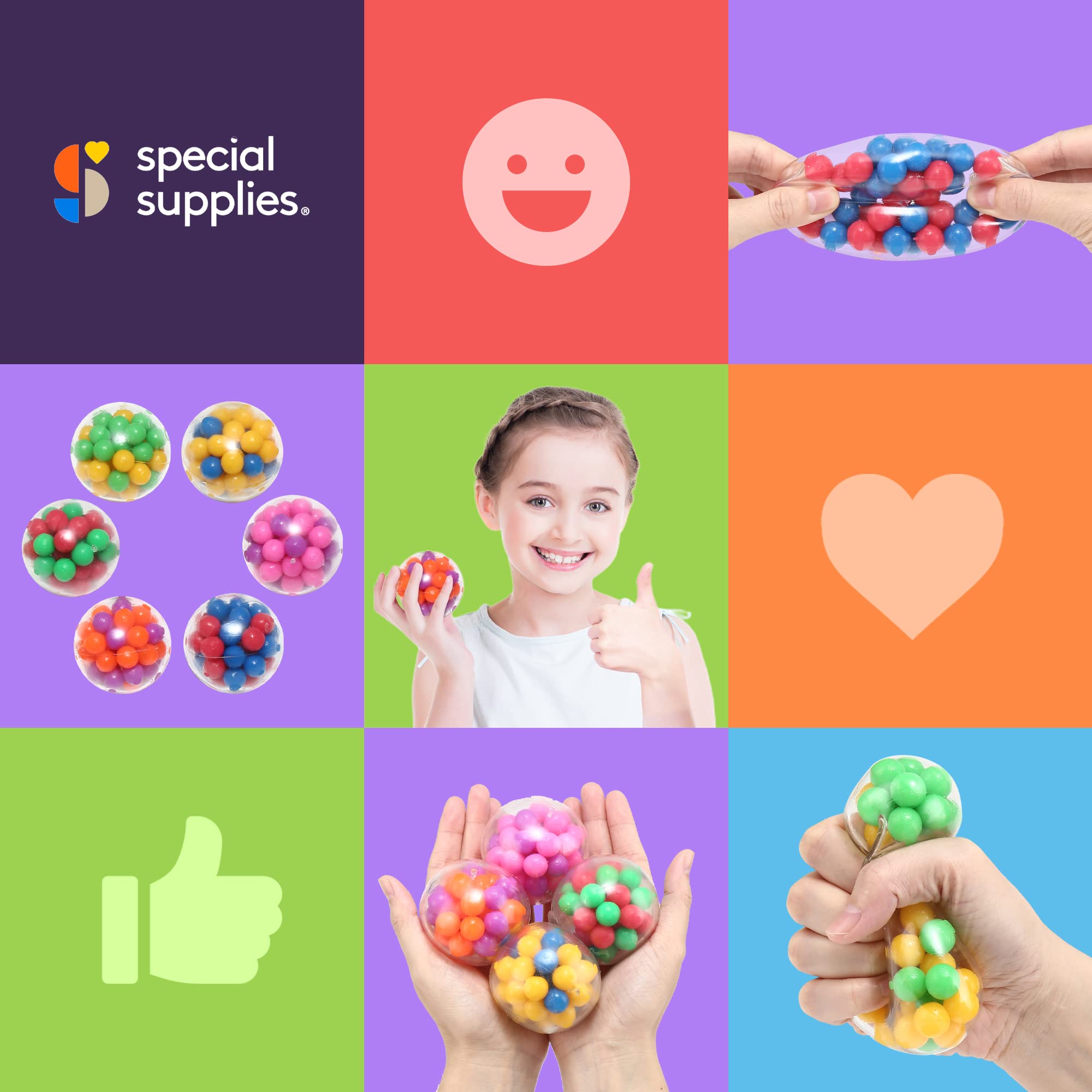 Foto 7 pulgar | Squishy Stress Balls, Suministros Especiales Para Aliviar La Tensión, Paquete De 6 - Venta Internacional.