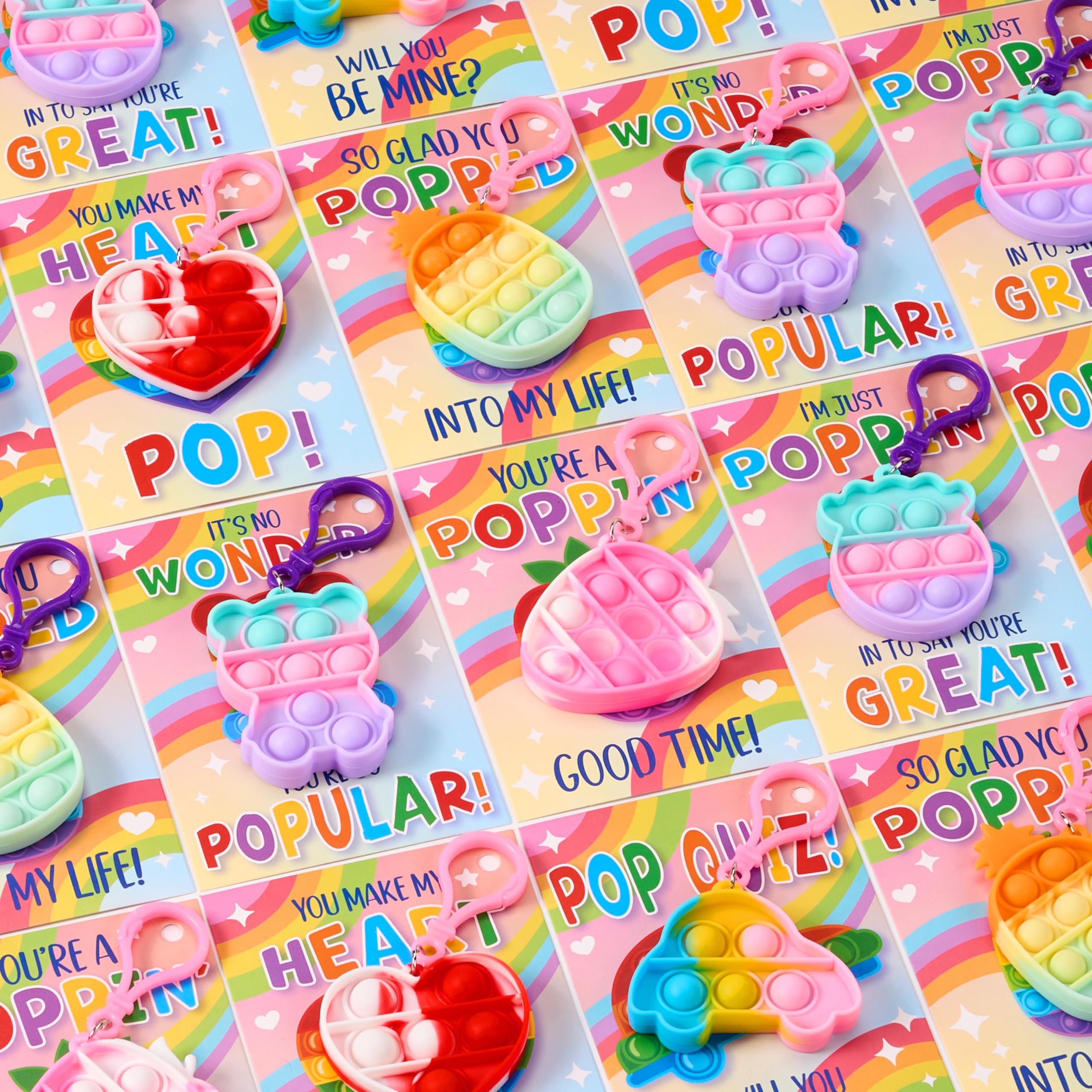 Foto 2 pulgar | Tarjetas De Regalo Joyin Para El Día De San Valentín, 30 Paquetes Con Llaveros Pop Bubble - Venta Internacional.