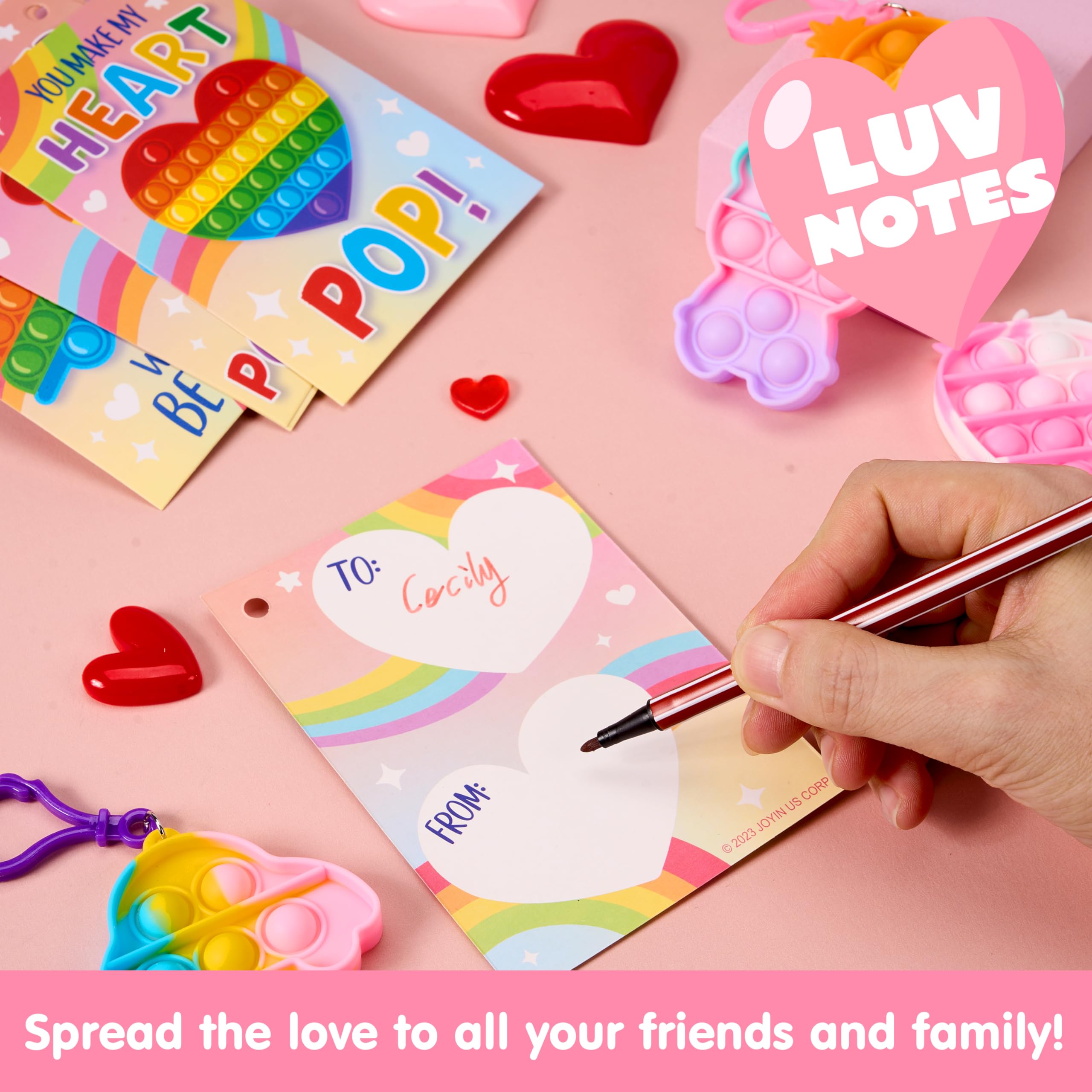 Foto 6 pulgar | Tarjetas De Regalo Joyin Para El Día De San Valentín, 30 Paquetes Con Llaveros Pop Bubble - Venta Internacional.