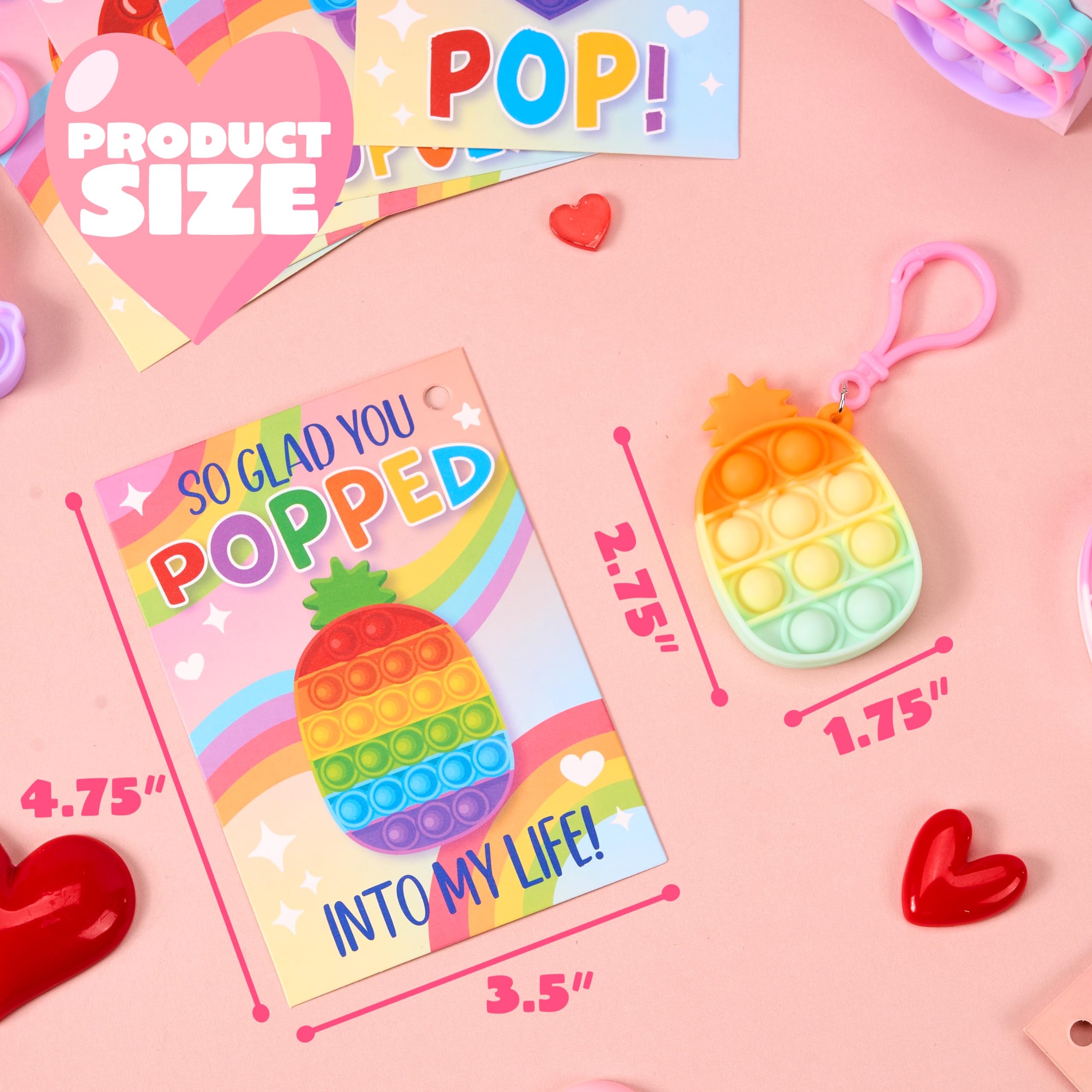 Foto 7 pulgar | Tarjetas De Regalo Joyin Para El Día De San Valentín, 30 Paquetes Con Llaveros Pop Bubble - Venta Internacional.