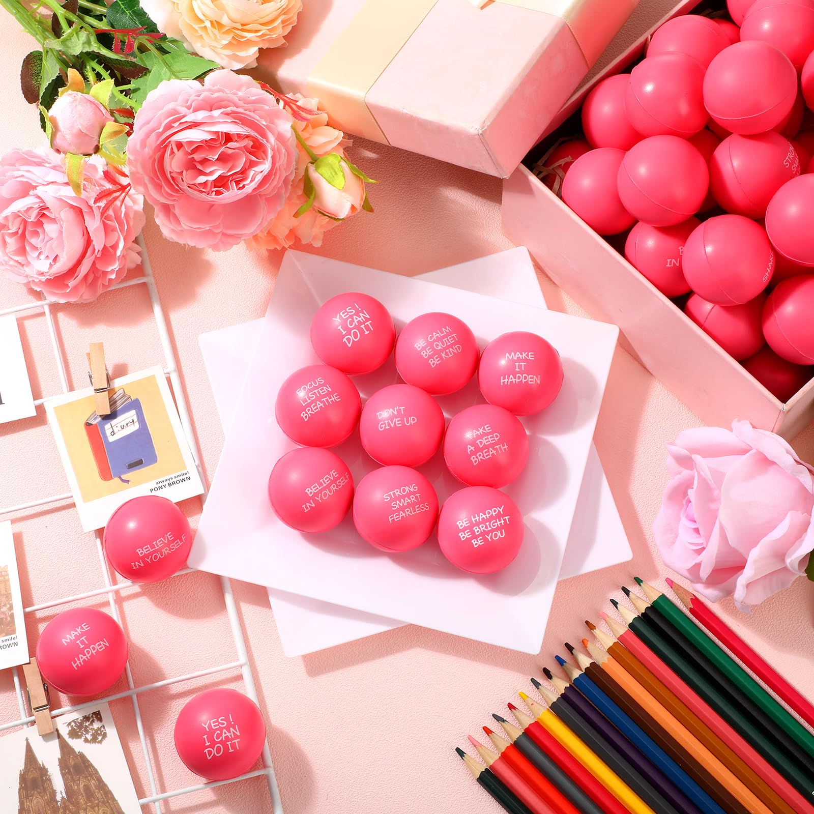 Foto 6 pulgar | Pelotas Para Aliviar El Estrés Sappy Inspirational, 72 Unidades, Para Adultos - Venta Internacional.