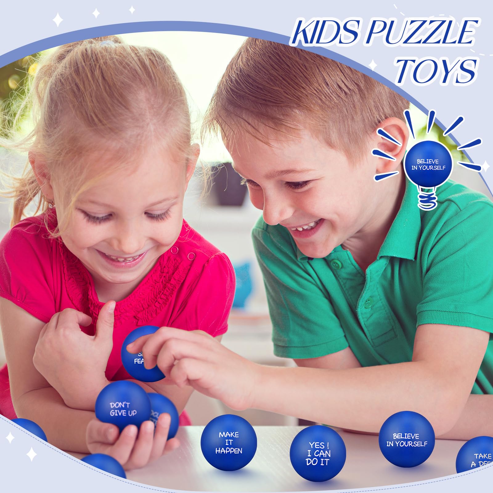 Foto 5 pulgar | Pelotas De Poliuretano Sappy Inspirational Para Aliviar El Estrés, 72 Unidades, Azules - Venta Internacional.