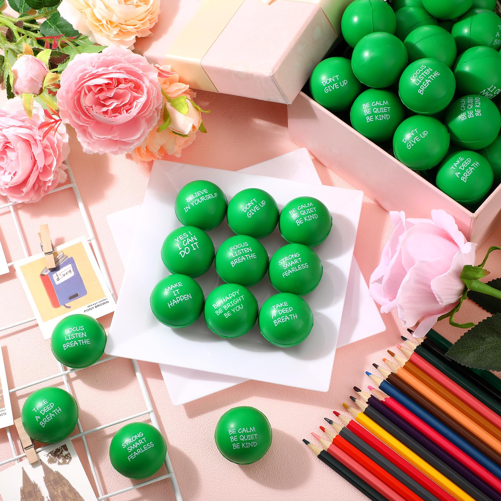 Foto 6 pulgar | Pelotas Para Aliviar El Estrés Sappy Inspirational, 72 Unidades, Para Adultos - Venta Internacional.
