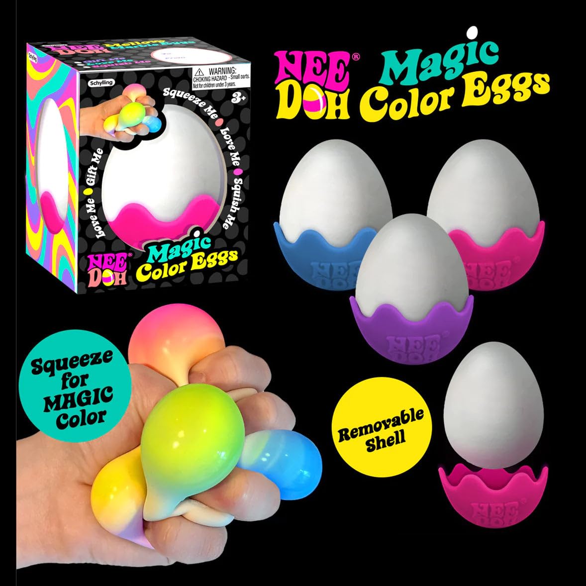 Foto 3 pulgar | Juguete Squishy Schylling Needoh Multicolor Paquete de 3 - Venta Internacional