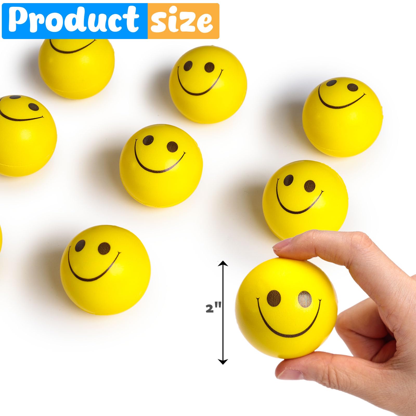 Foto 3 pulgar | Cara Sonriente Stress Balls Lovestown, 40 Unidades, Color Amarillo, 5 Cm - Venta Internacional.