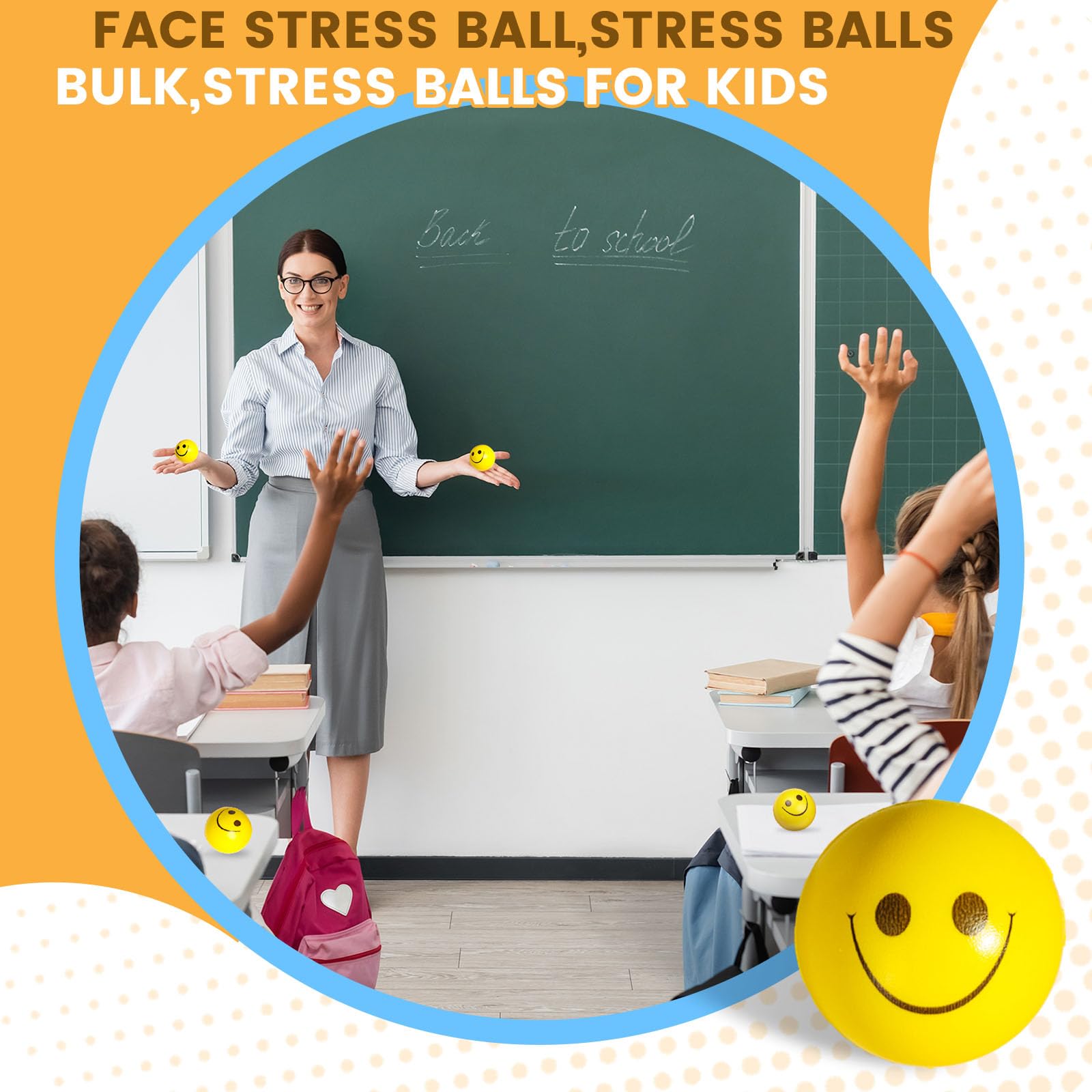 Foto 6 pulgar | Cara Sonriente Stress Balls Lovestown, 40 Unidades, Color Amarillo, 5 Cm - Venta Internacional.