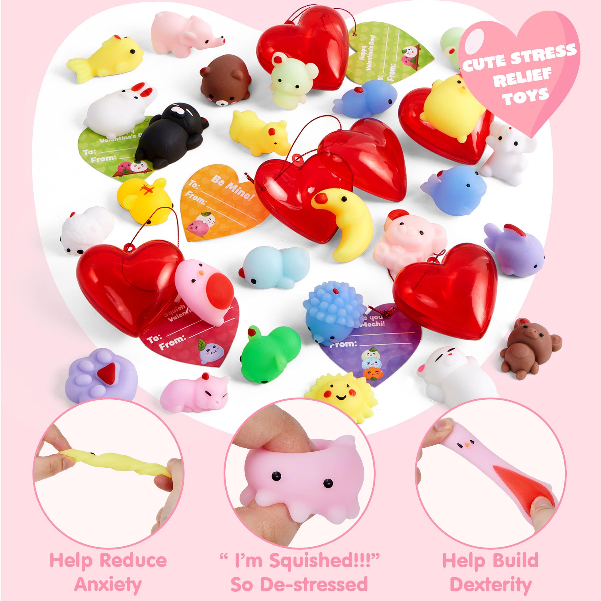 Foto 4 pulgar | Mochi Squishy Toys Joyin, 28 Paquetes Con Tarjetas Y Corazones Rellenos - Venta Internacional.