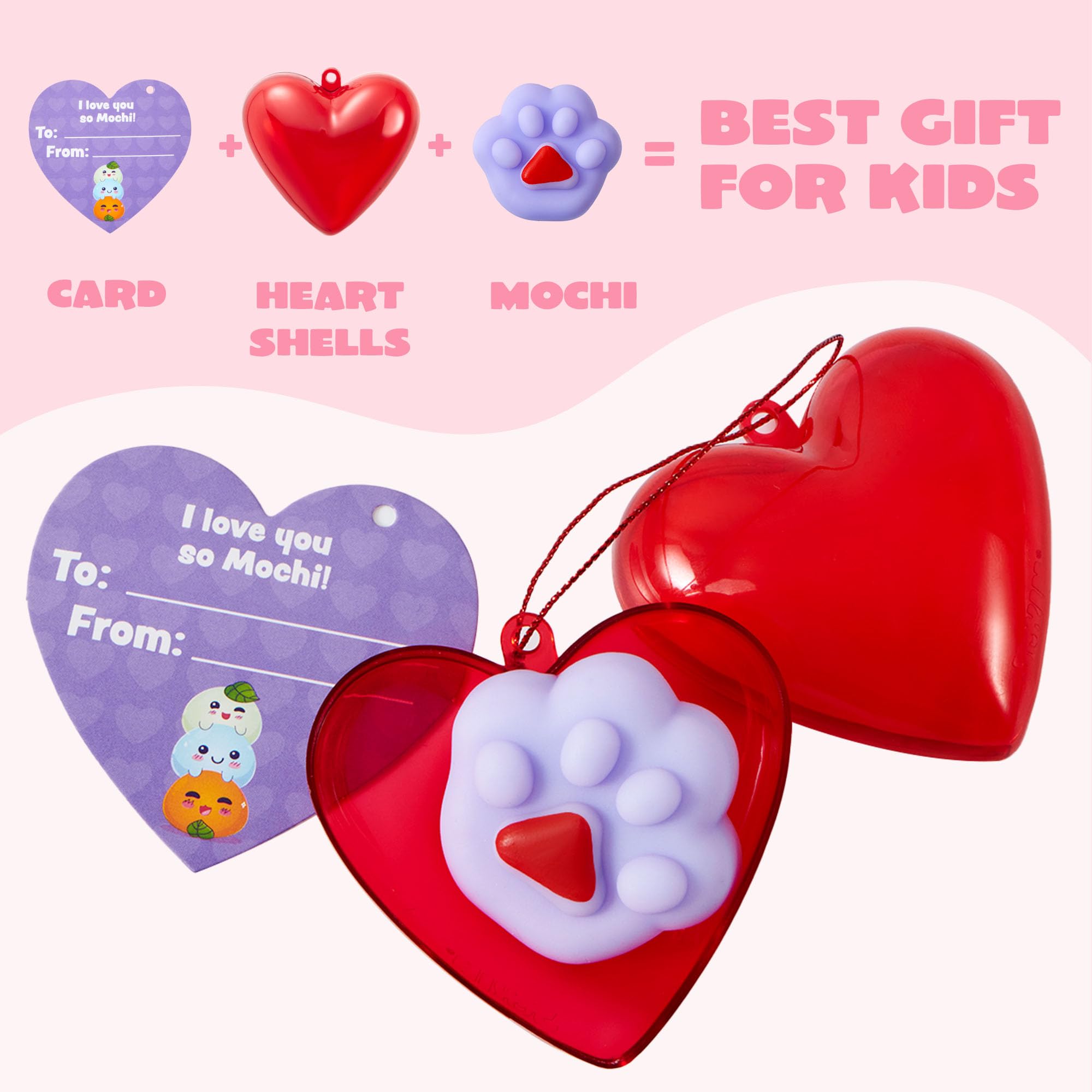 Foto 5 pulgar | Mochi Squishy Toys Joyin, 28 Paquetes Con Tarjetas Y Corazones Rellenos - Venta Internacional.