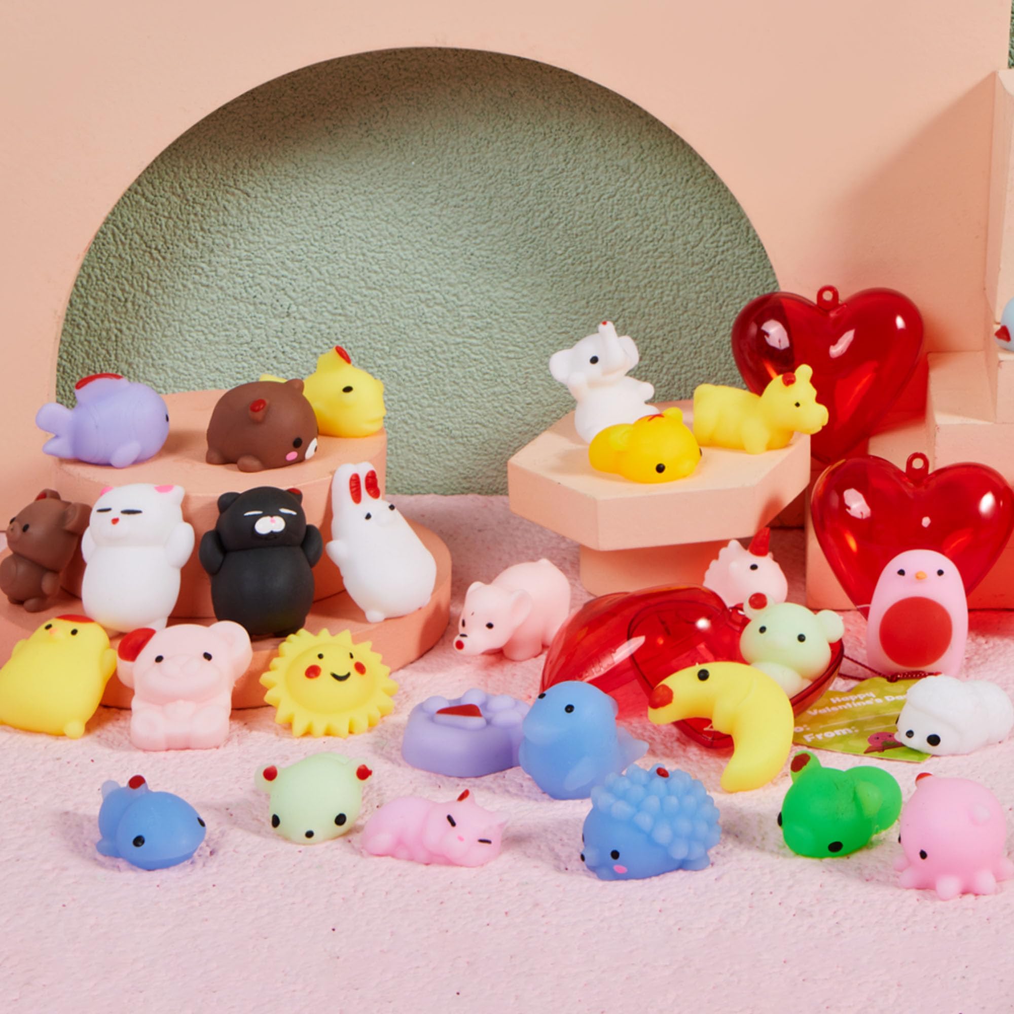 Foto 7 pulgar | Mochi Squishy Toys Joyin, 28 Paquetes Con Tarjetas Y Corazones Rellenos - Venta Internacional.
