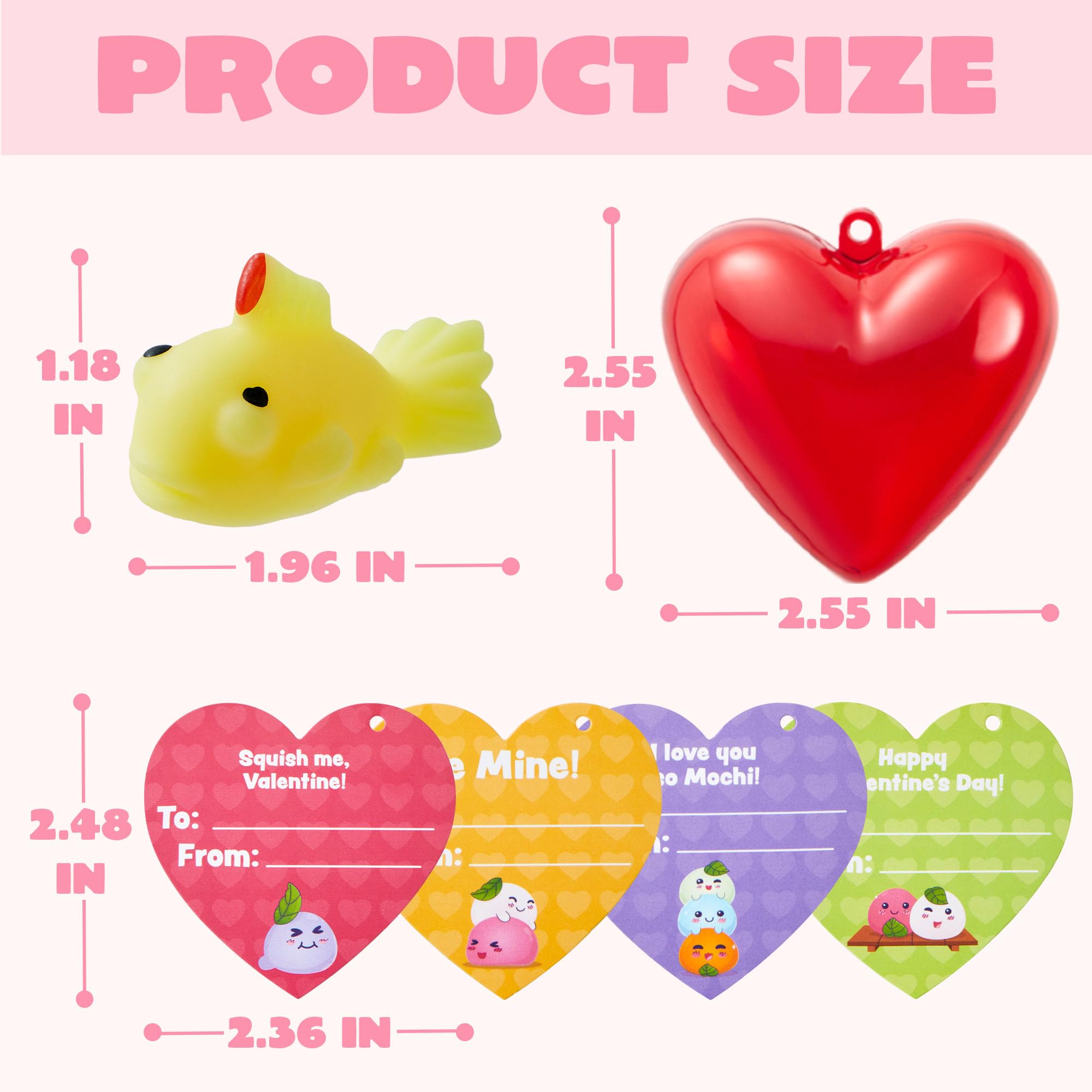 Foto 8 pulgar | Mochi Squishy Toys Joyin, 28 Paquetes Con Tarjetas Y Corazones Rellenos - Venta Internacional.