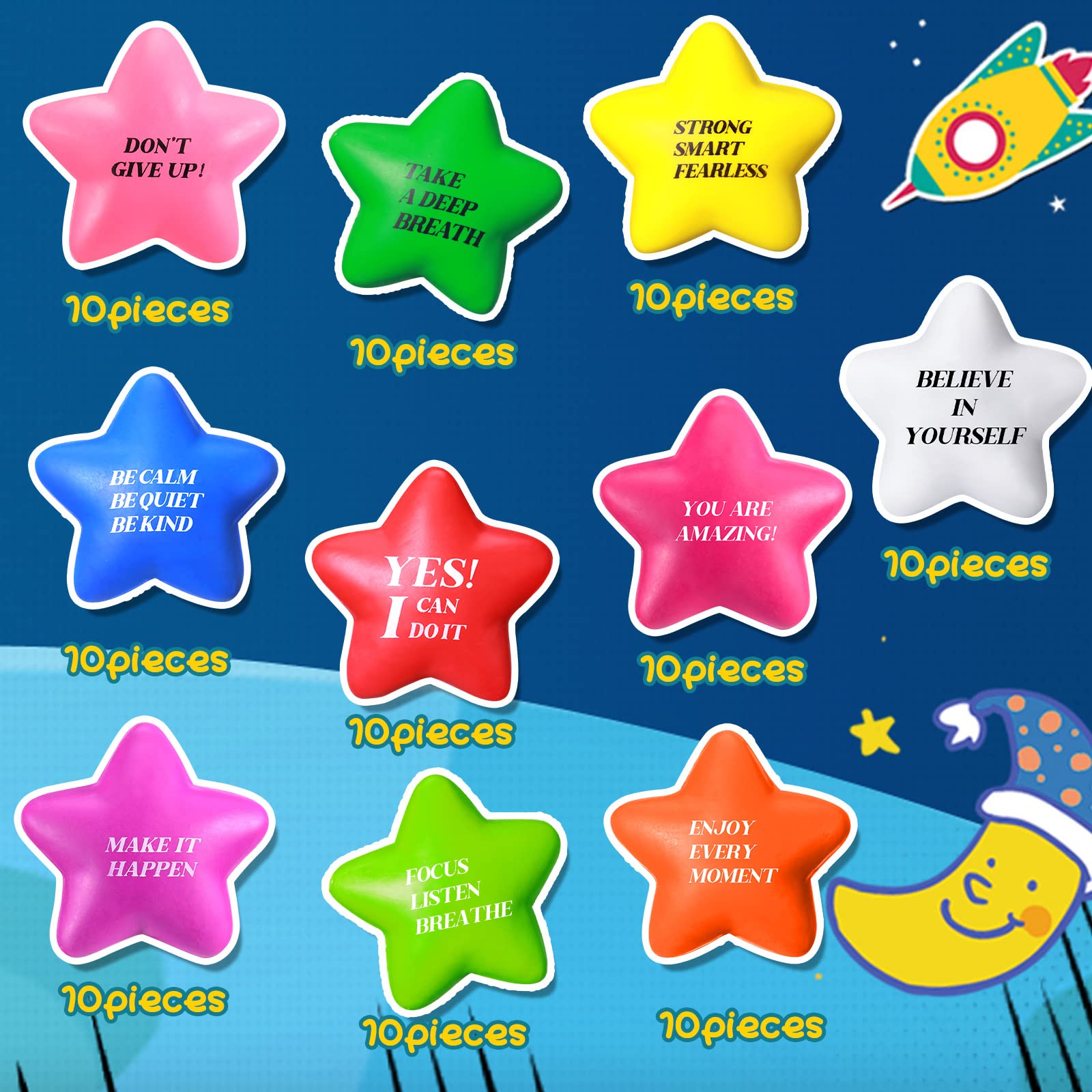 Foto 4 pulgar | Estrellas Antiestrés Sotiff 100 Frases Motivacionales - Venta Internacional
