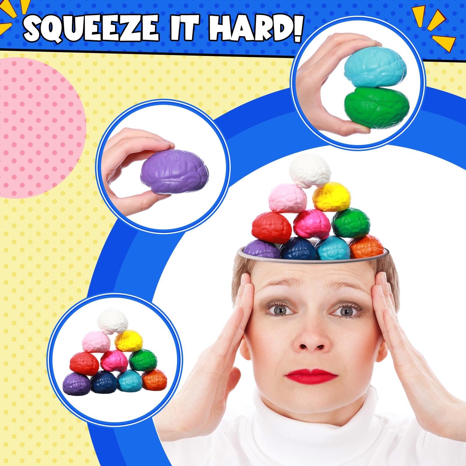 Foto 4 pulgar | Juguete De Halloween De Poliuretano Stress Ball Skylety Con Forma De Cerebro, 100 Unidades - Venta Internacional.