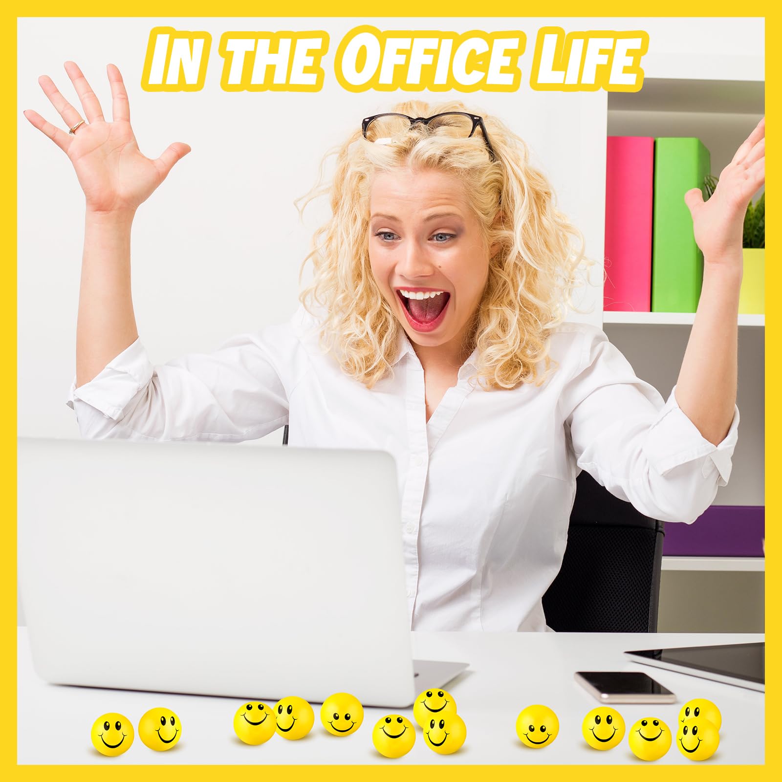 Foto 5 pulgar | Espuma Facial Skylety Mini Smile De Stress Balls, 3 Cm, 100 Unidades - Venta Internacional.