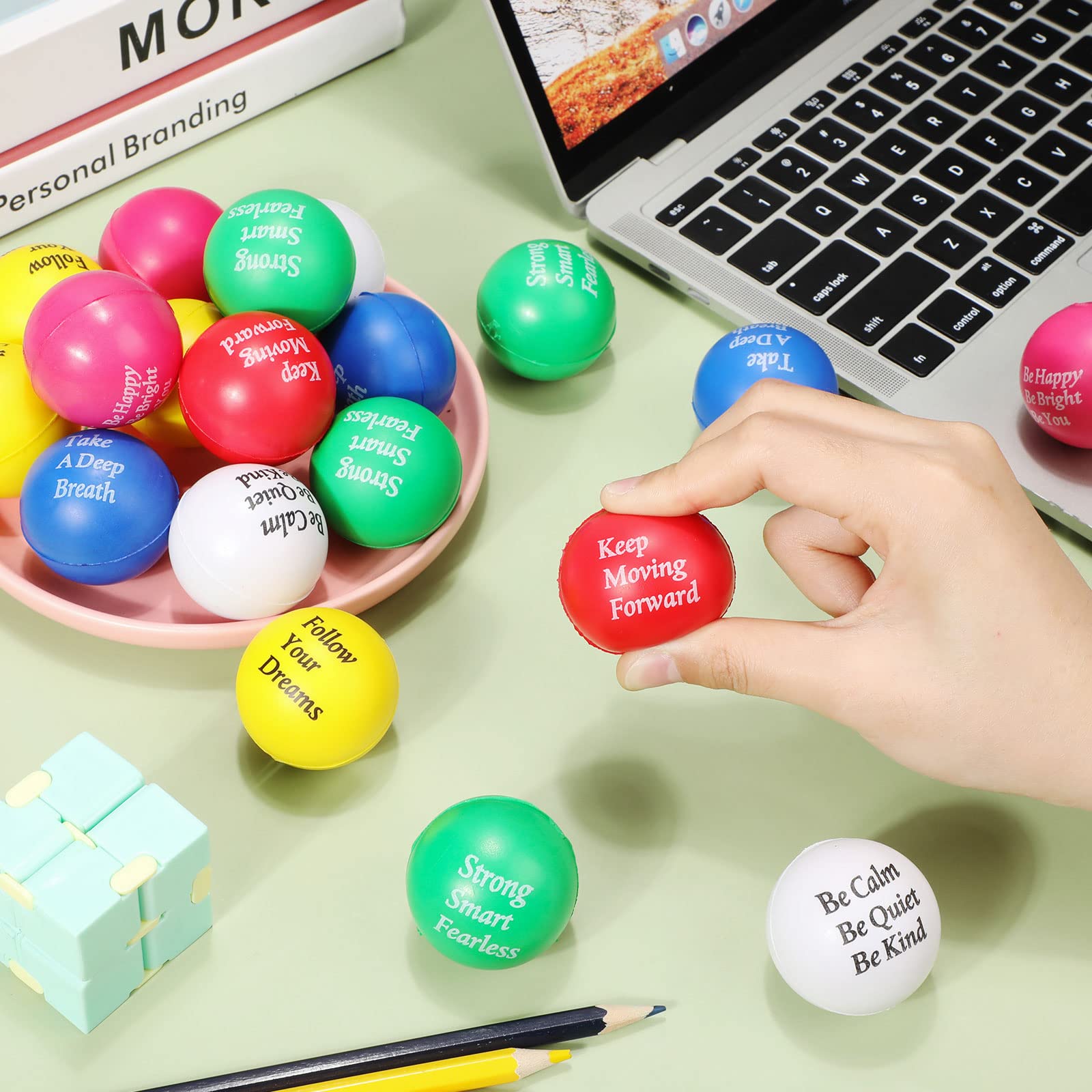 Foto 5 pulgar | Pelotas contra el Estrés Aoriher con Citas Motivacionales 36 Piezas - Venta Internacional