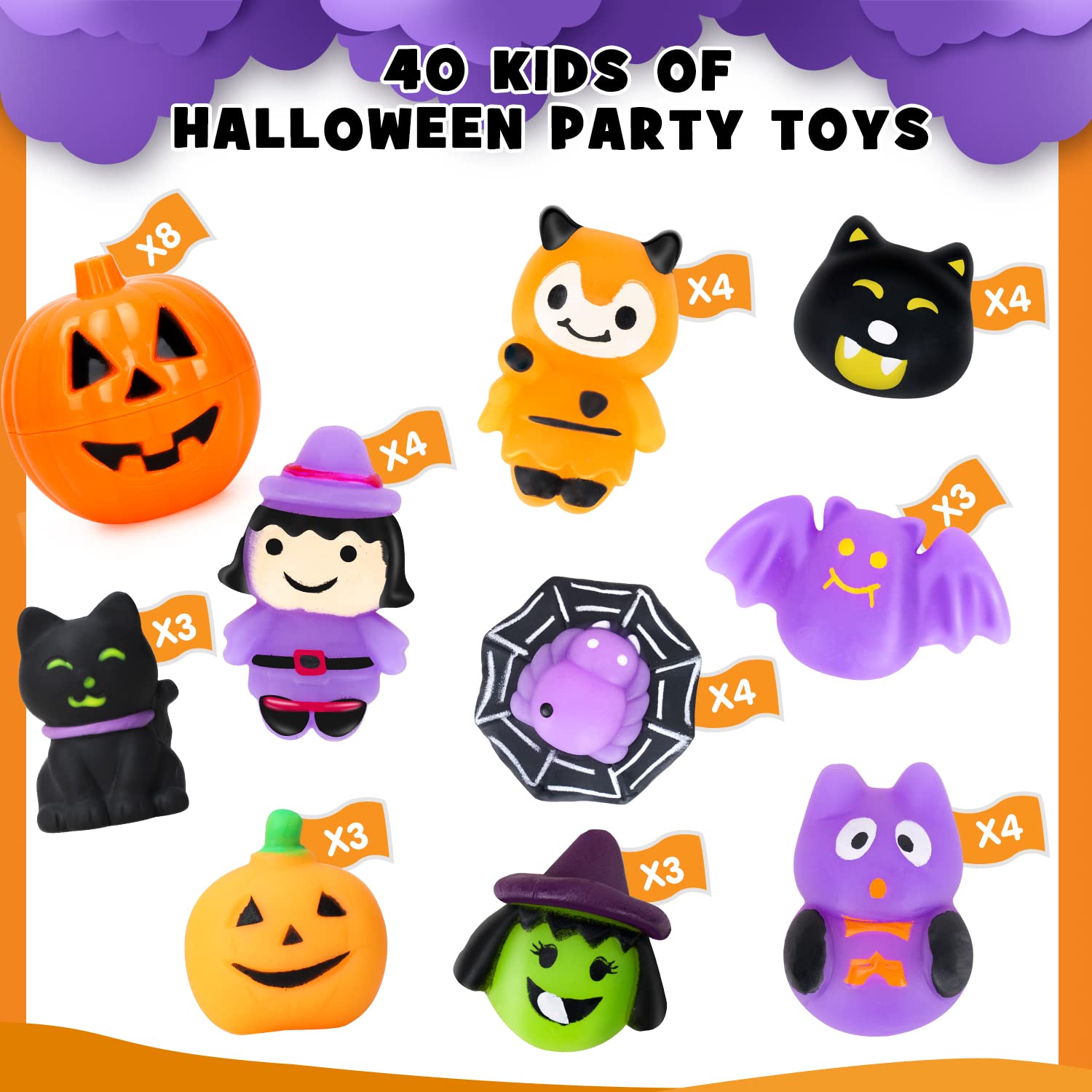 Foto 6 pulgar | Halloween Squishy Toy Life, 40 Unidades, Para Niños, Con Caja De Calabazas - Venta Internacional.