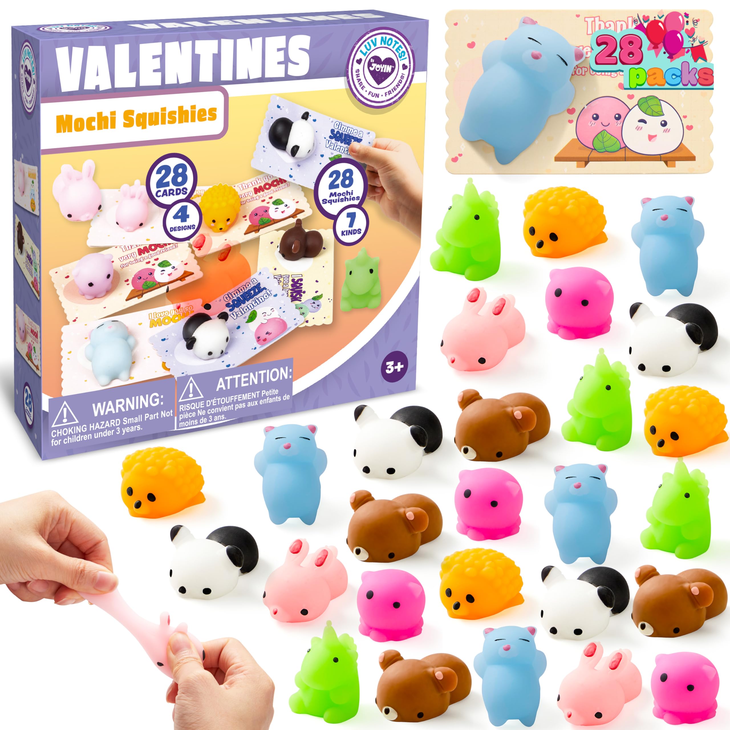 Foto 2 pulgar | Tarjetas De Regalo + Mochi Squishy Toy Joyin Para El Día De San Valentín, Paquete De 28 - Venta Internacional.