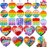 Tarjetas De Regalo De San Valentín Con Llaveros Pop Bubble Para Niños X28 - Venta Internacional.