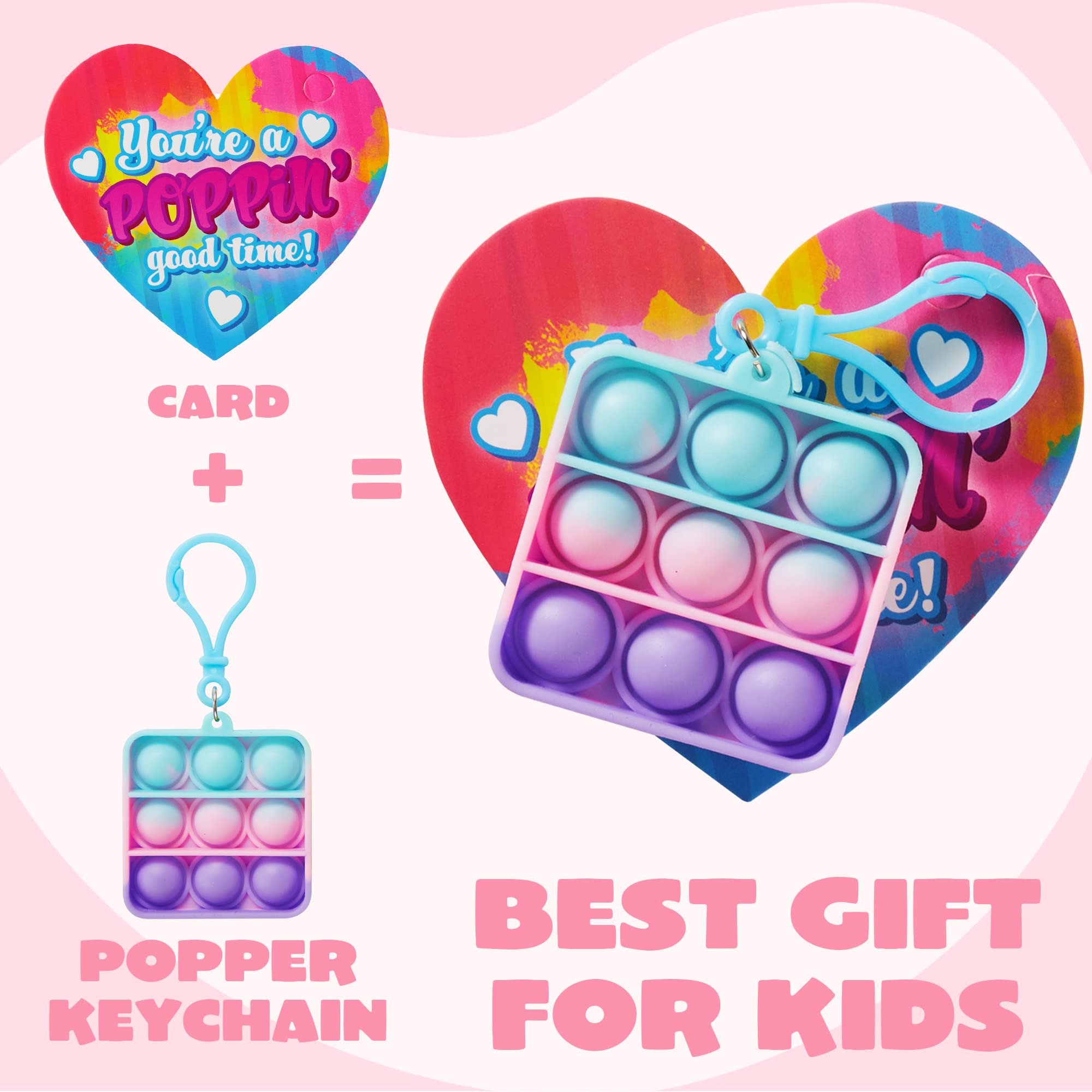 Foto 5 pulgar | Tarjetas De Regalo De San Valentín Con Llaveros Pop Bubble Para Niños X28 - Venta Internacional.