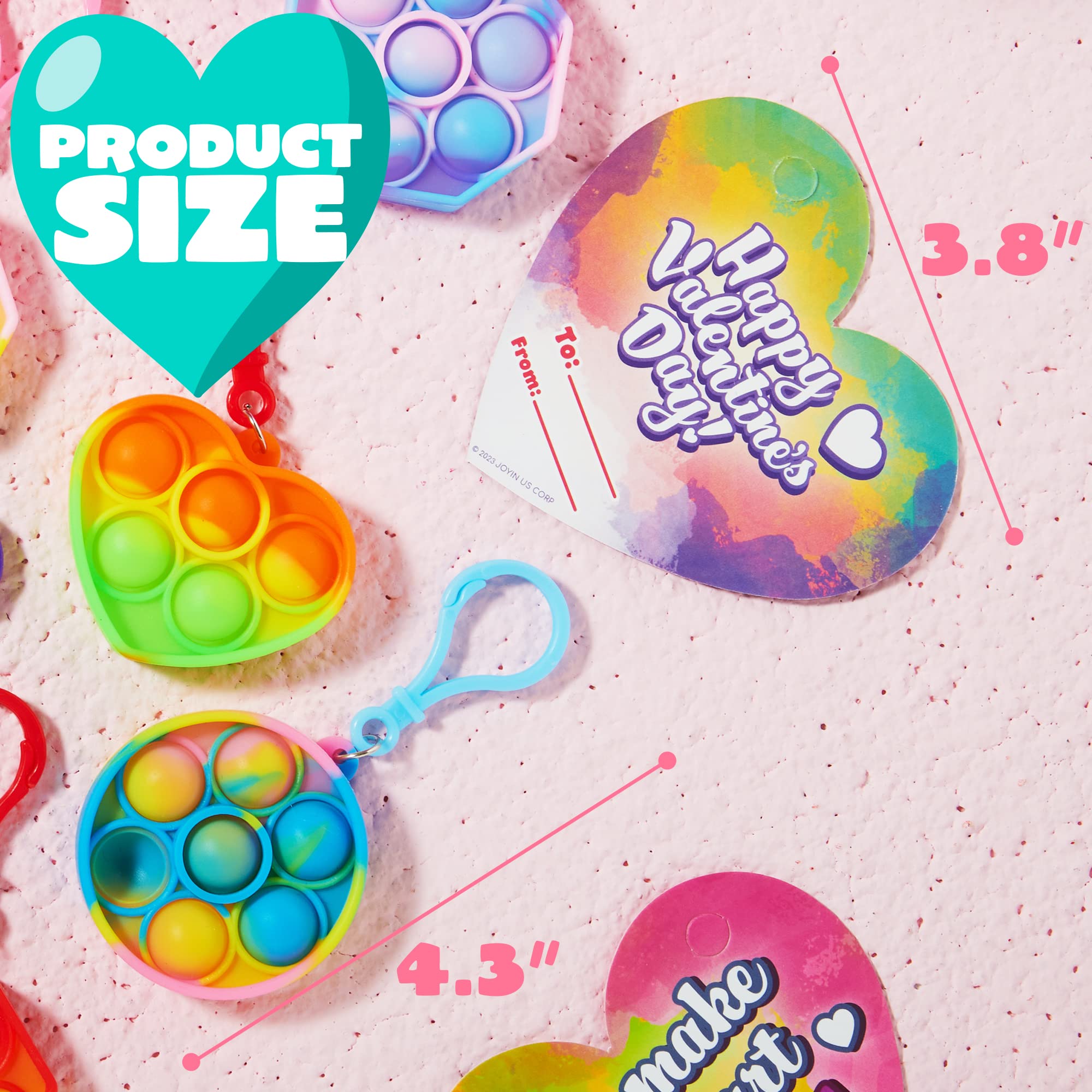 Foto 7 pulgar | Tarjetas De Regalo De San Valentín Con Llaveros Pop Bubble Para Niños X28 - Venta Internacional.