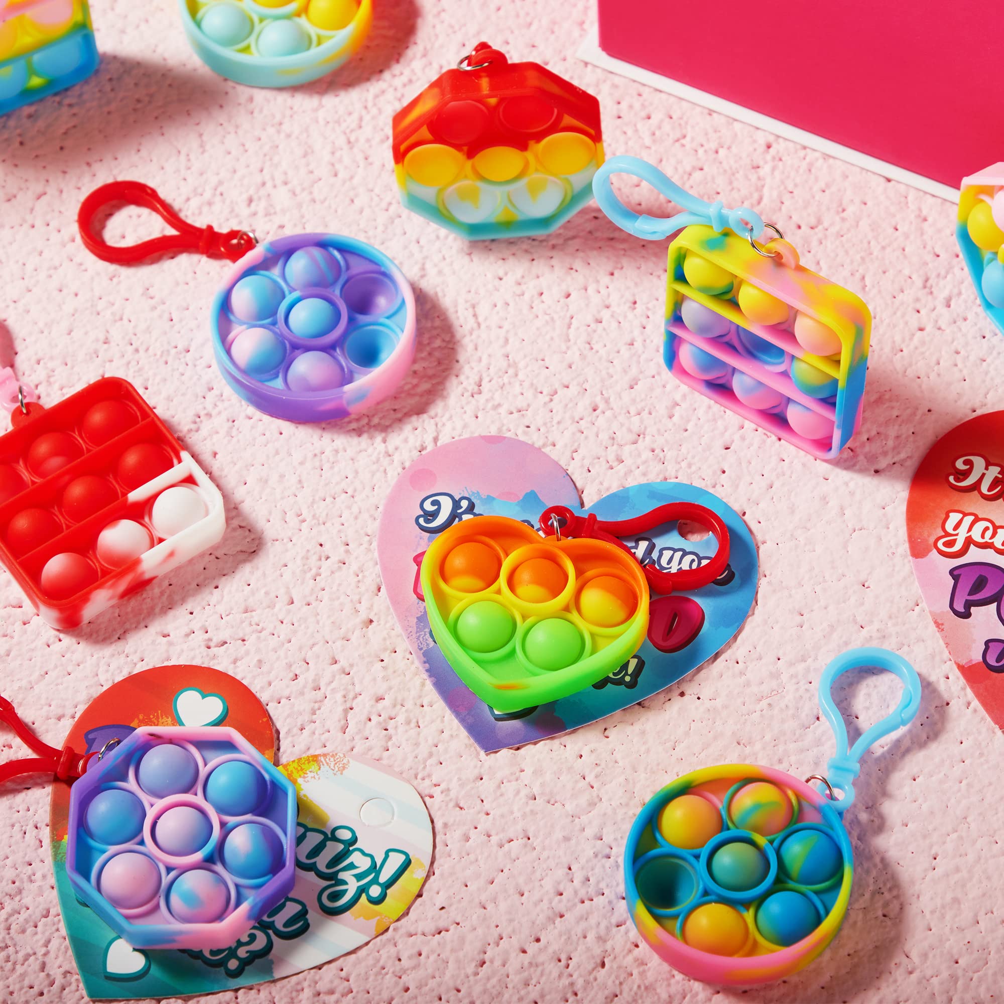 Foto 8 pulgar | Tarjetas De Regalo De San Valentín Con Llaveros Pop Bubble Para Niños X28 - Venta Internacional.