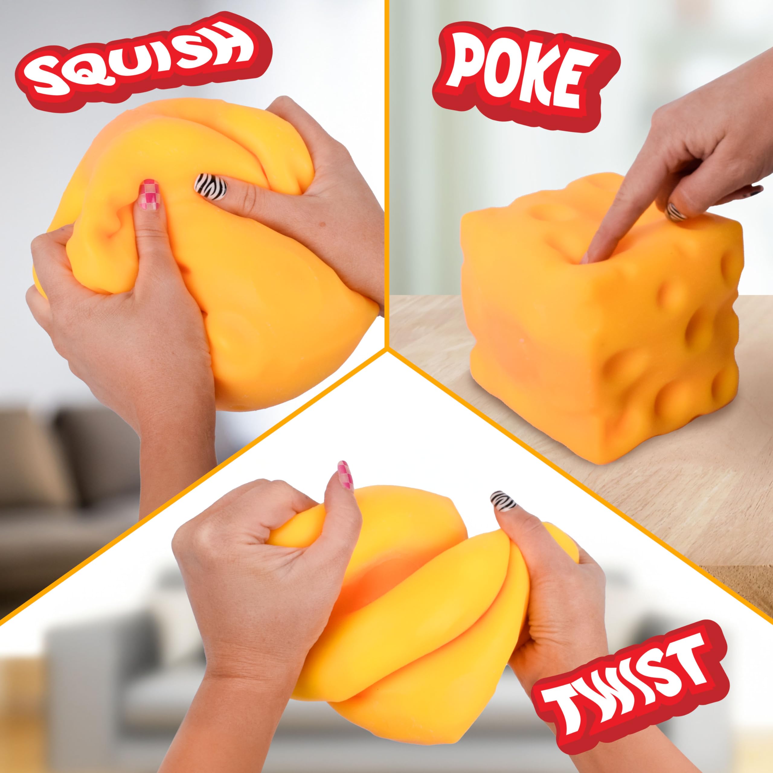 Foto 3 pulgar | Juguete Squeeze Cheese Giggle Zone Con Forma De Bloque Blando Extra Grande - Venta Internacional.