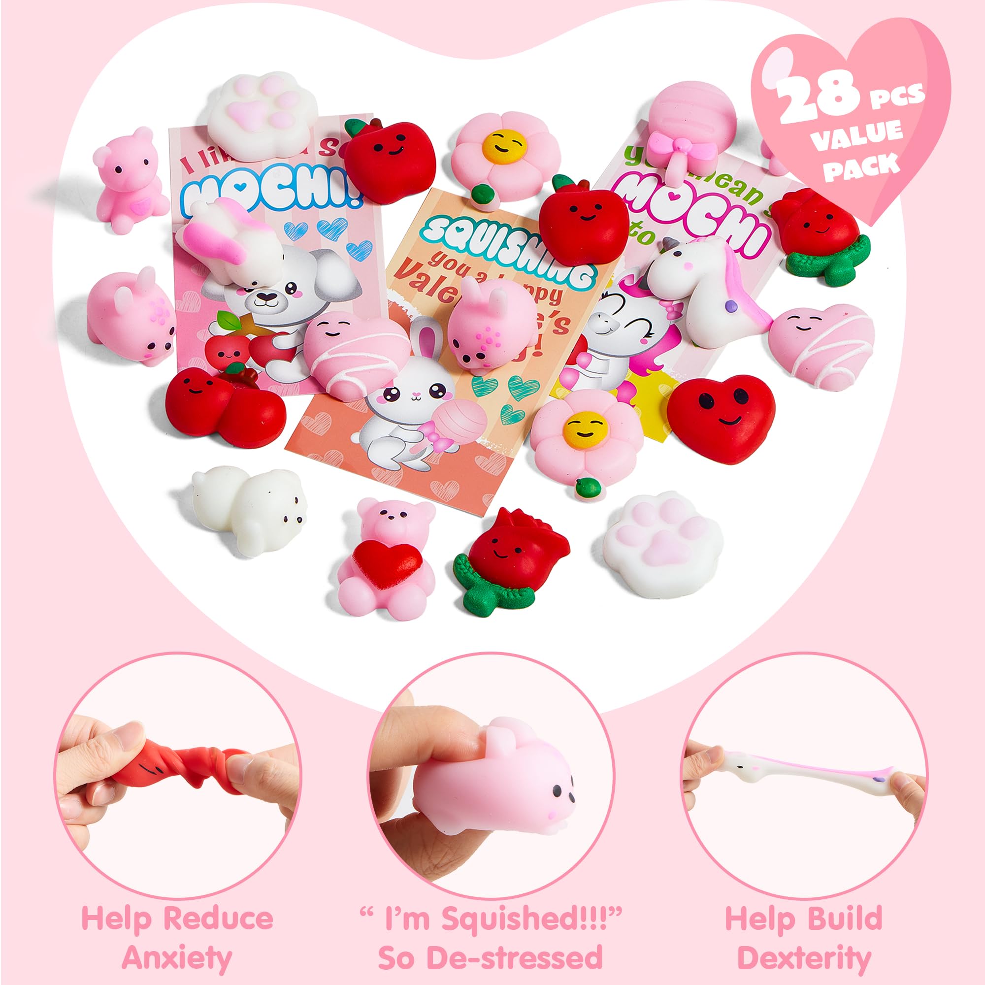 Foto 4 pulgar | Tarjetas De Regalo Joyin Para El Día De San Valentín Con Forma De Mochi Squishy, 28 Paquetes - Venta Internacional.
