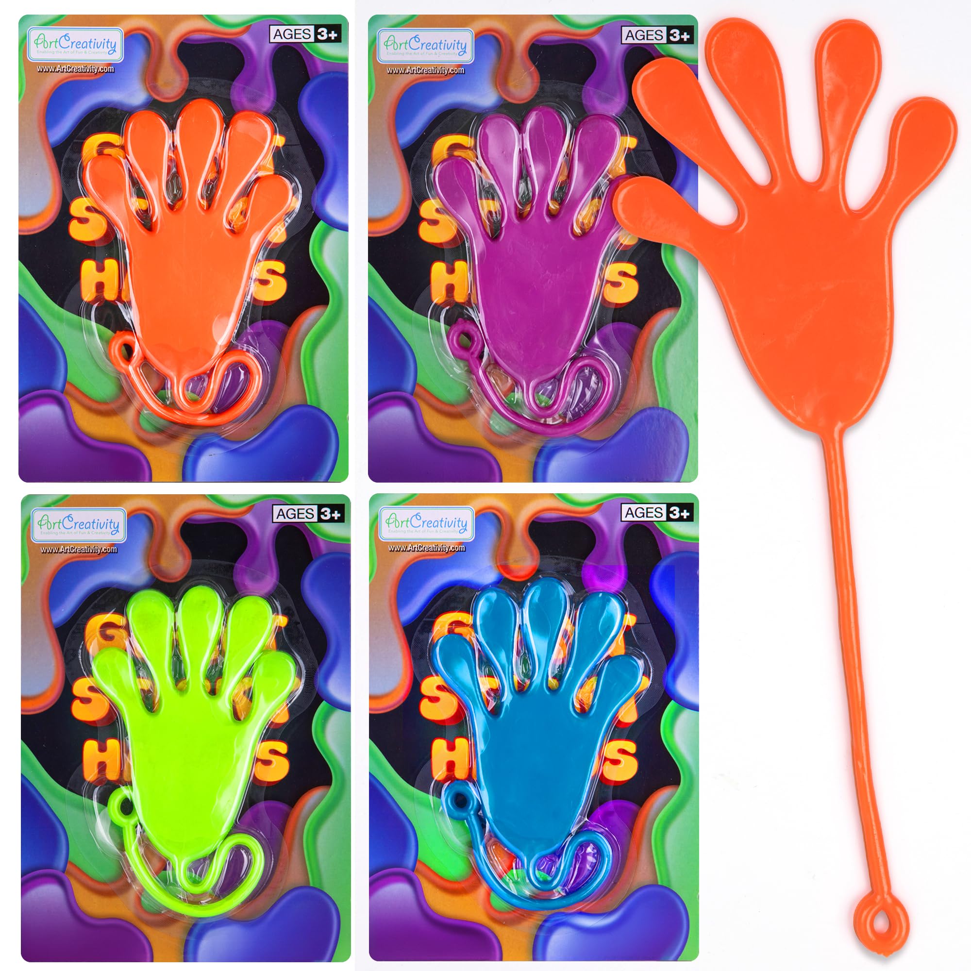 Foto 2 pulgar | Sticky Hands Artcreativity Giant, 30 Cm, Para Niños, Paquete De 4 Colores - Venta Internacional.