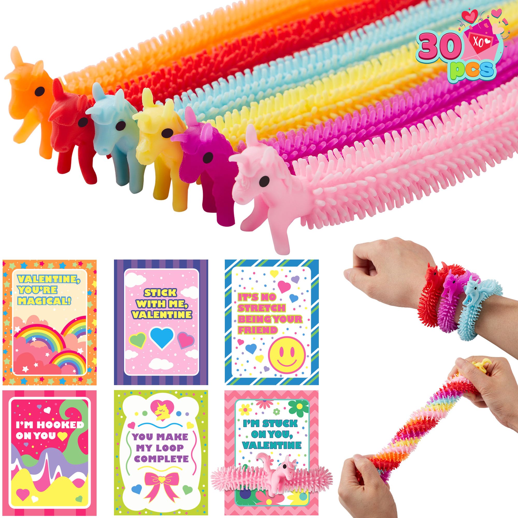 Foto 2 pulgar | Juego De 30 Tarjetas De Regalo Para El Día De San Valentín Con Juguetes De Cuerda Elástica - Venta Internacional.