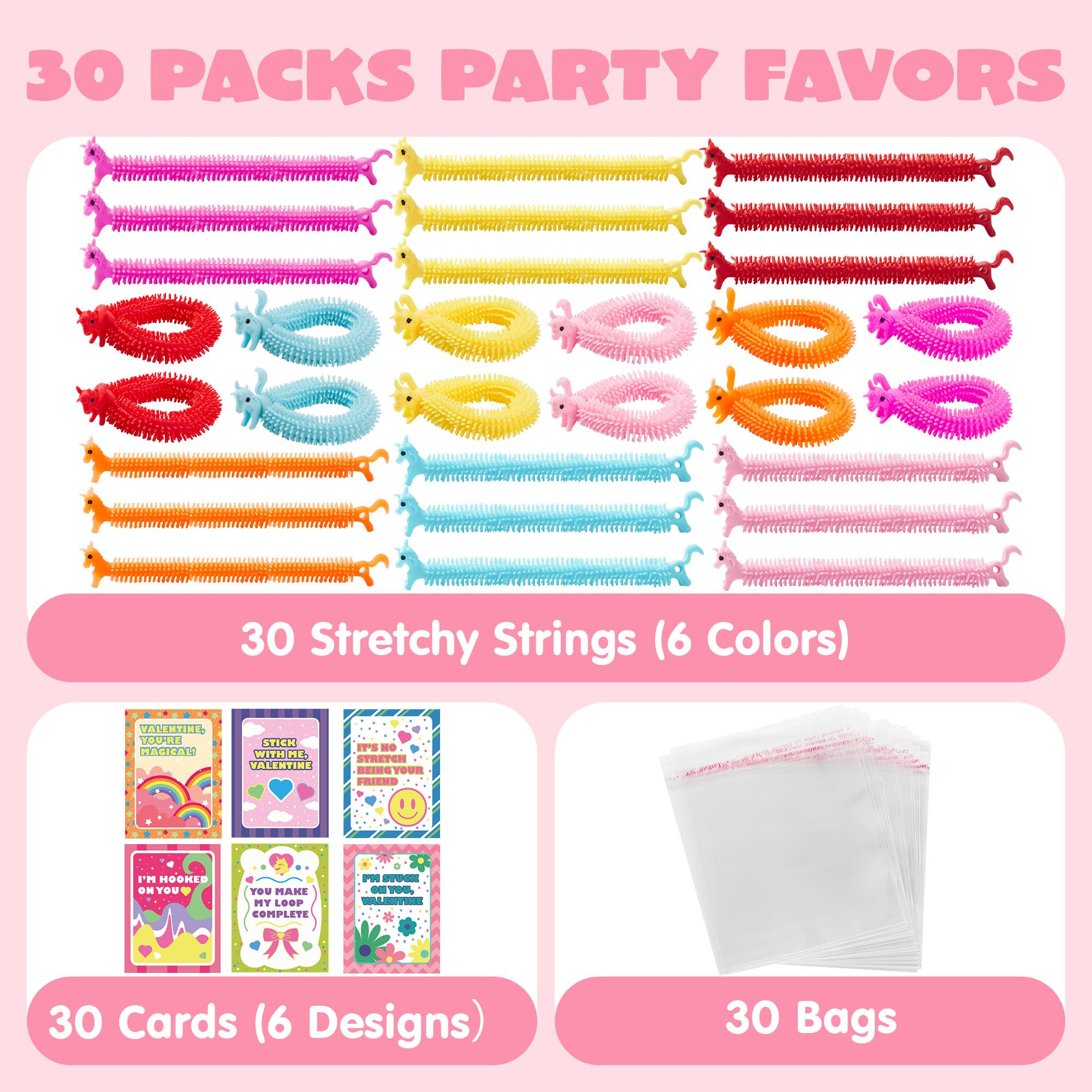 Foto 4 pulgar | Juego De 30 Tarjetas De Regalo Para El Día De San Valentín Con Juguetes De Cuerda Elástica - Venta Internacional.