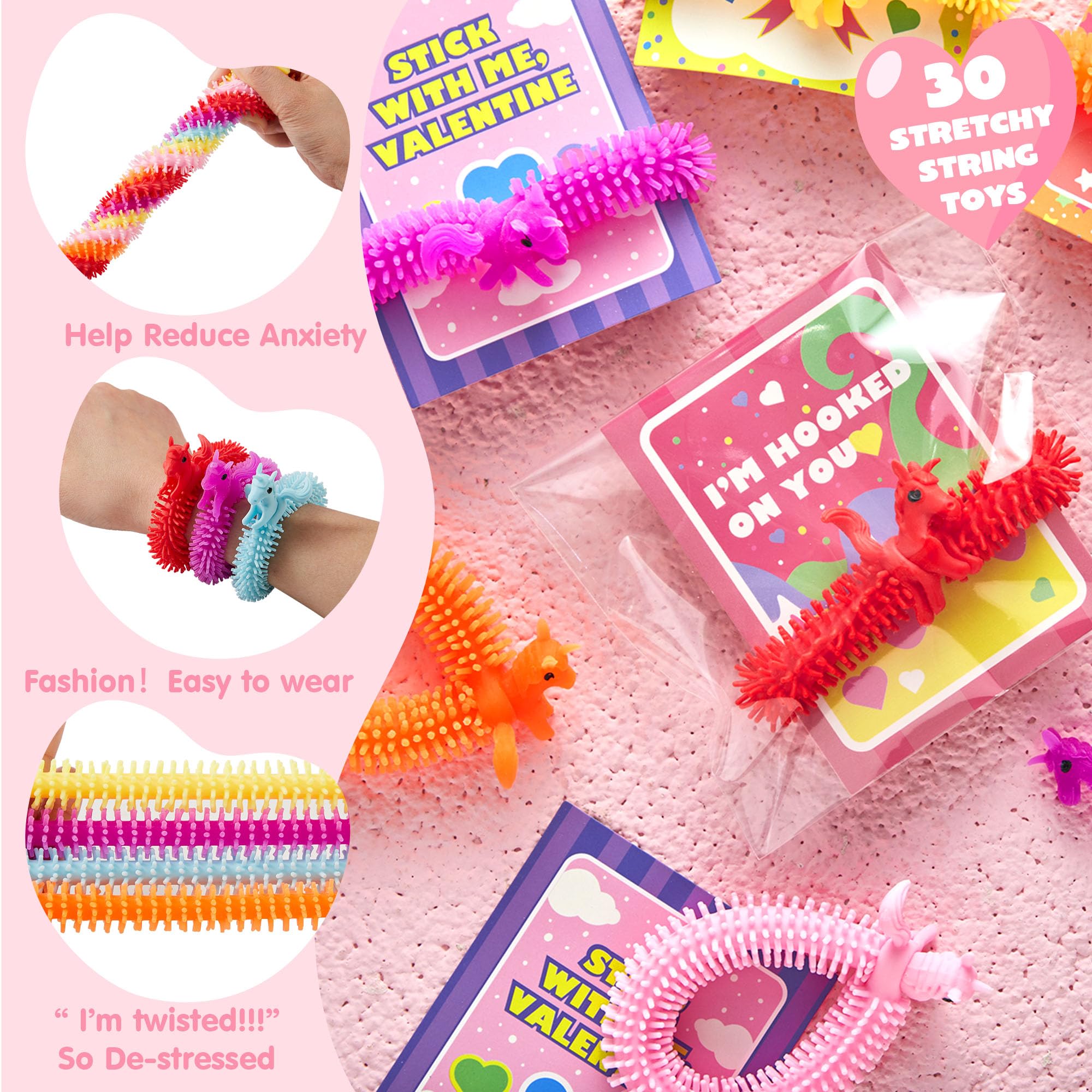 Foto 8 pulgar | Juego De 30 Tarjetas De Regalo Para El Día De San Valentín Con Juguetes De Cuerda Elástica - Venta Internacional.