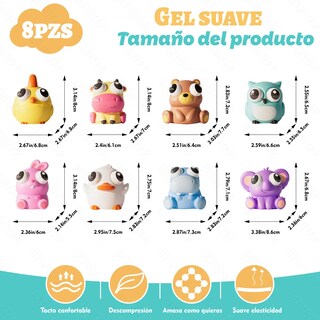 Foto 2 | 8pzs Estres Animal Juguete Belug Juguetes Para El Suave Estirable Colores