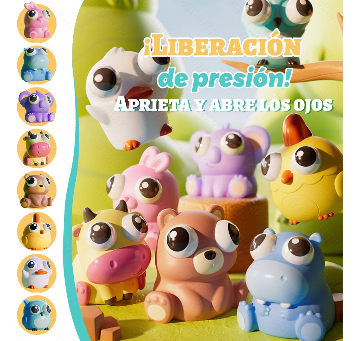 Foto 4 | 8pzs Estres Animal Juguete   Belug Juguetes Para El Suave Estirable Colores