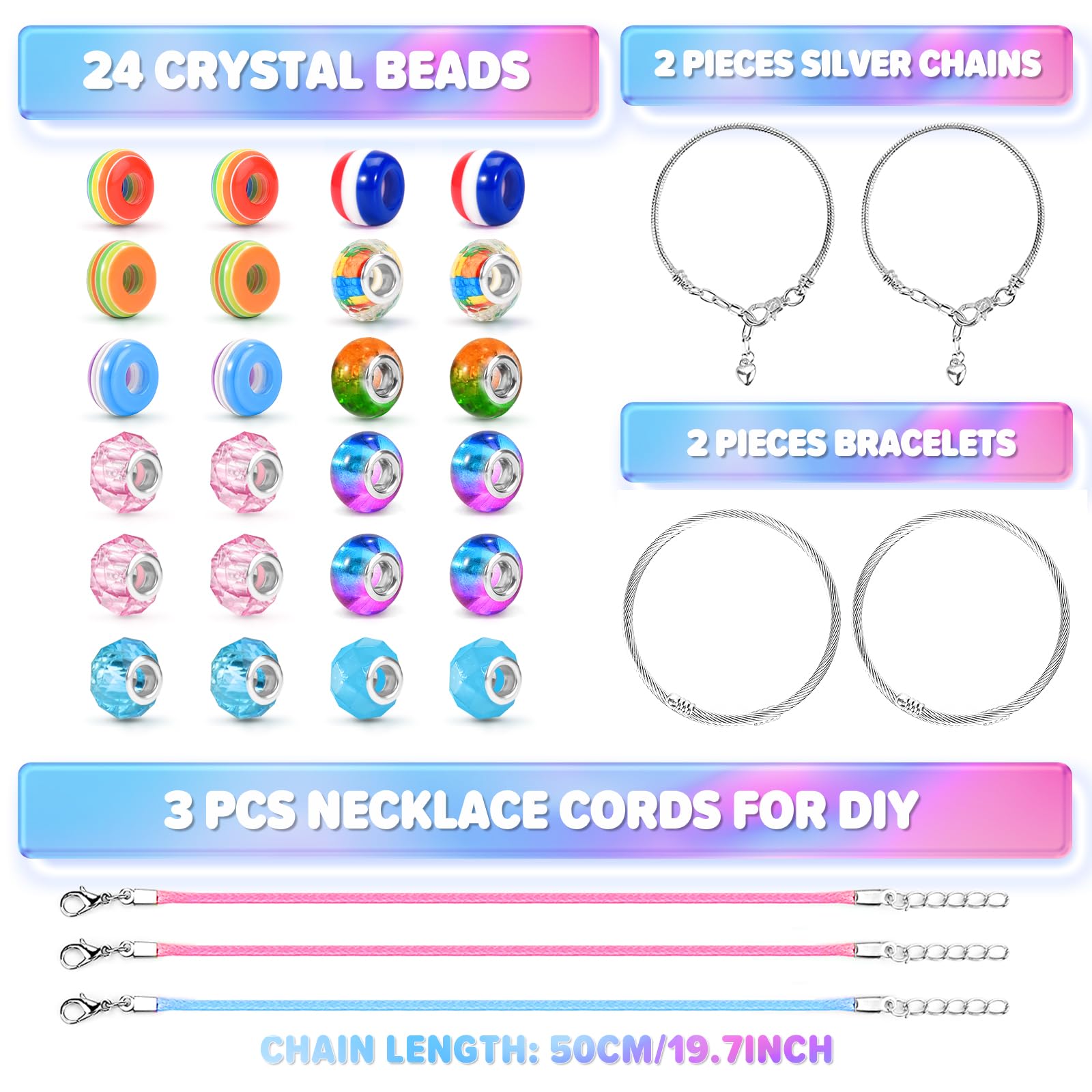 Foto 5 | Venta Internacional - Kit De Fabricación De Joyas Biib Para Niñas De 6 A 12 Años Con Cuentas Y Carbón