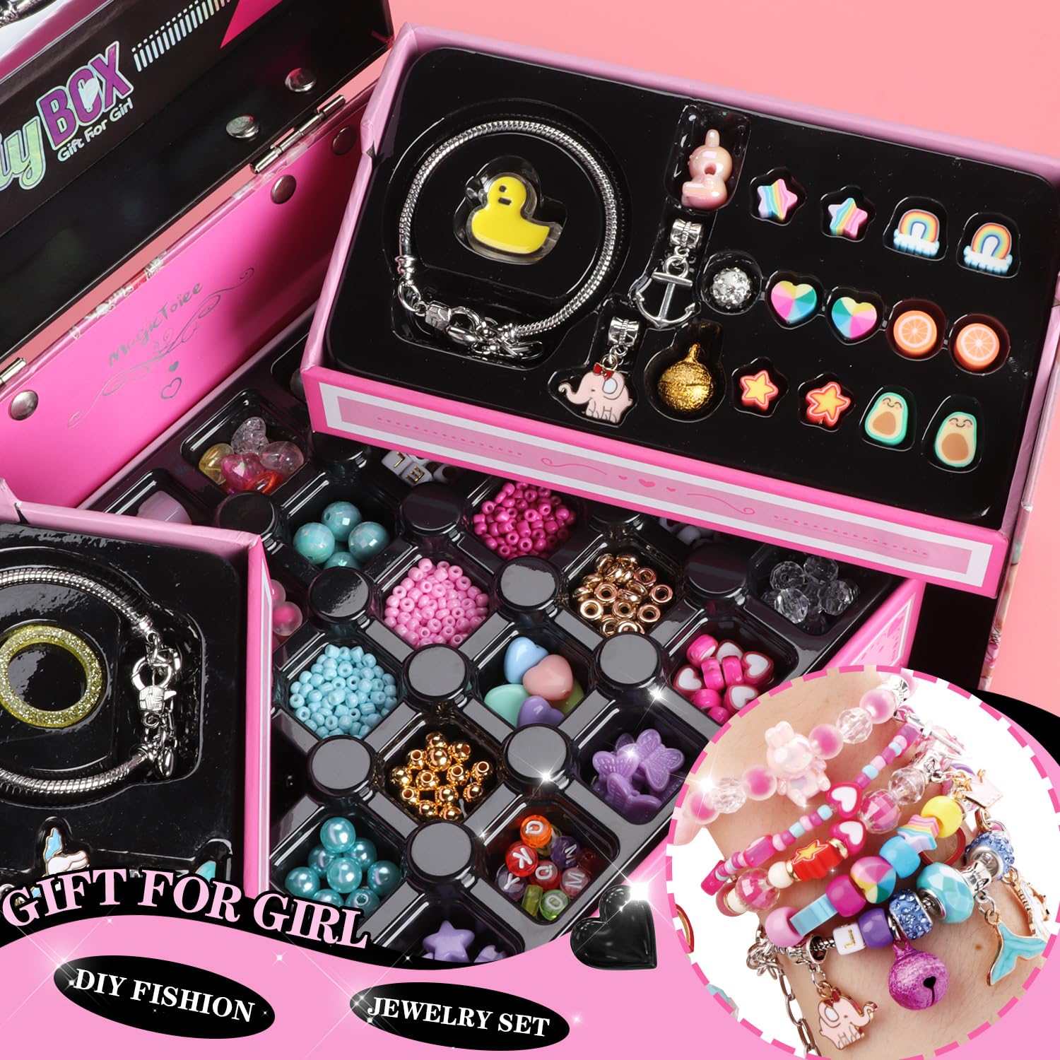Foto 3 | Venta Internacional - Kit Para Hacer Pulseras Con Dijes Y Decoración De Uñas Para Niñas De 5 A 1 Año