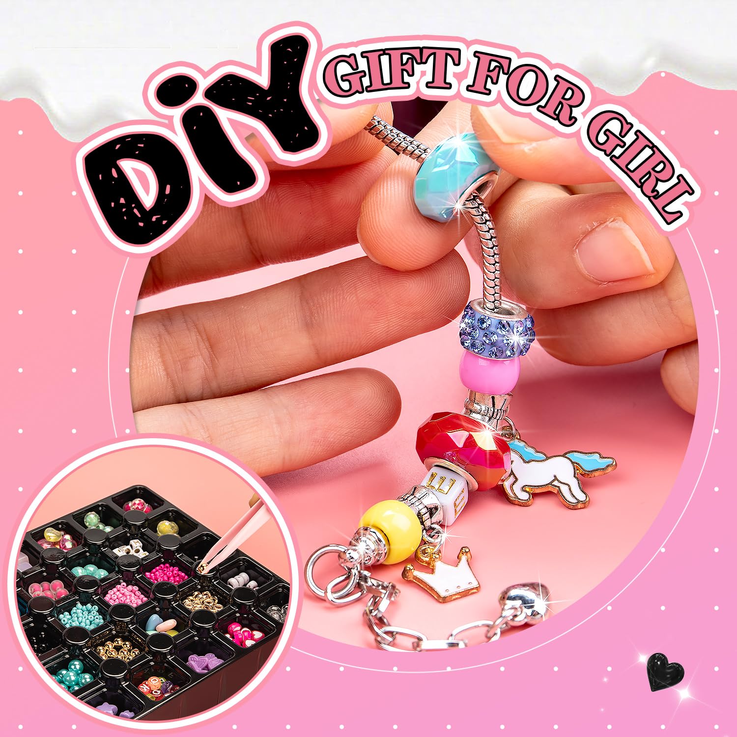 Foto 5 pulgar | Venta Internacional - Kit Para Hacer Pulseras Con Dijes Y Decoración De Uñas Para Niñas De 5 A 1 Año