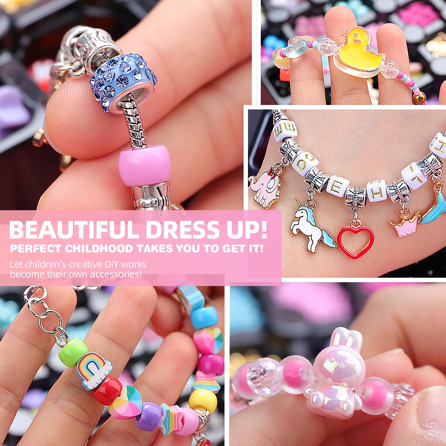 Foto 6 pulgar | Venta Internacional - Kit Para Hacer Pulseras Con Dijes Y Decoración De Uñas Para Niñas De 5 A 1 Año