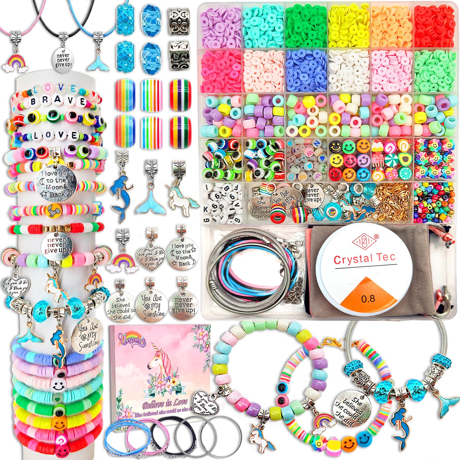 Kit De Fabricación De Pulseras Leitait Para Niñas Con 3100 Piezas De Abalorios De 5 A 12 Años - Venta Internacional.